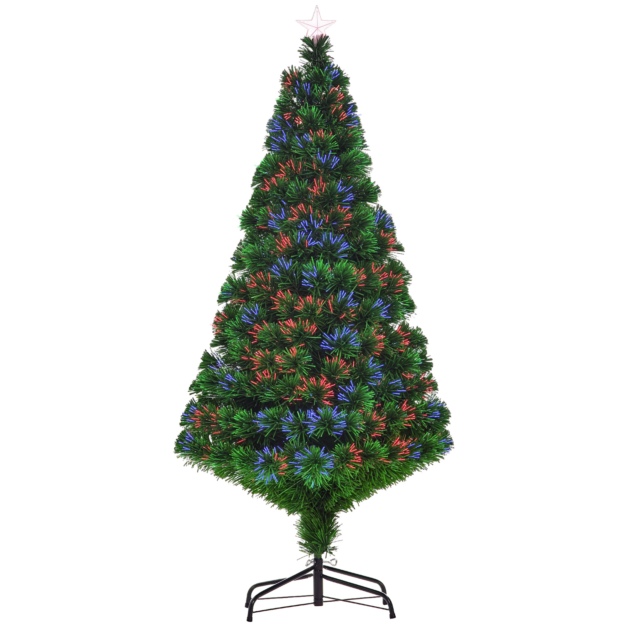 Tekokuusi 150 cm lasikuidulla, tekokuusi LED-valaistuksella, 180 kärkeä, joulukuusenkoriste metallijalustalla sisäkäyttöön