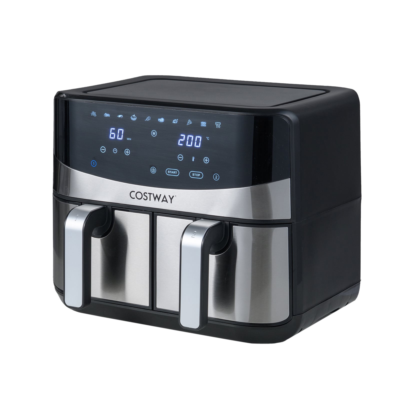 10-ühes kahe tsooniga (Dual Zone) elektriline kuumaõhufritüür, vaateakna, puutetundliku ekraani ja pestavate korvidega (8,5 l), must