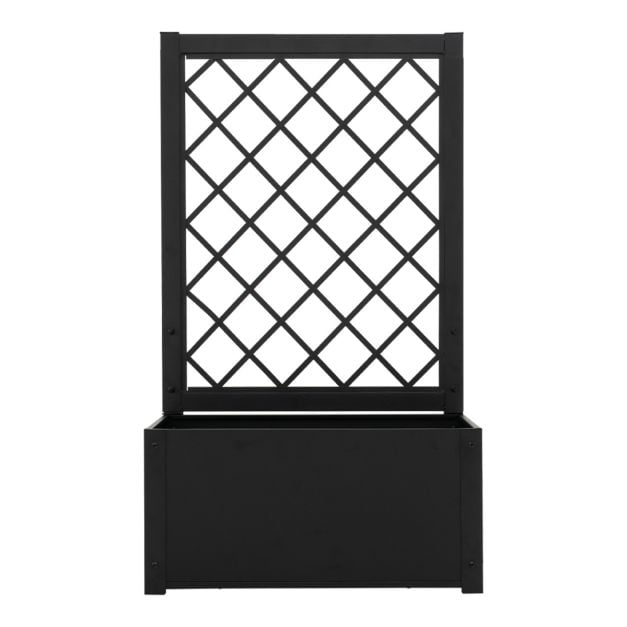 Korotettu kukkapenkki säleiköllä 112 cm metallinen istutuslaatikko köynnöksille, vihanneksille, köynnöksille, kukille