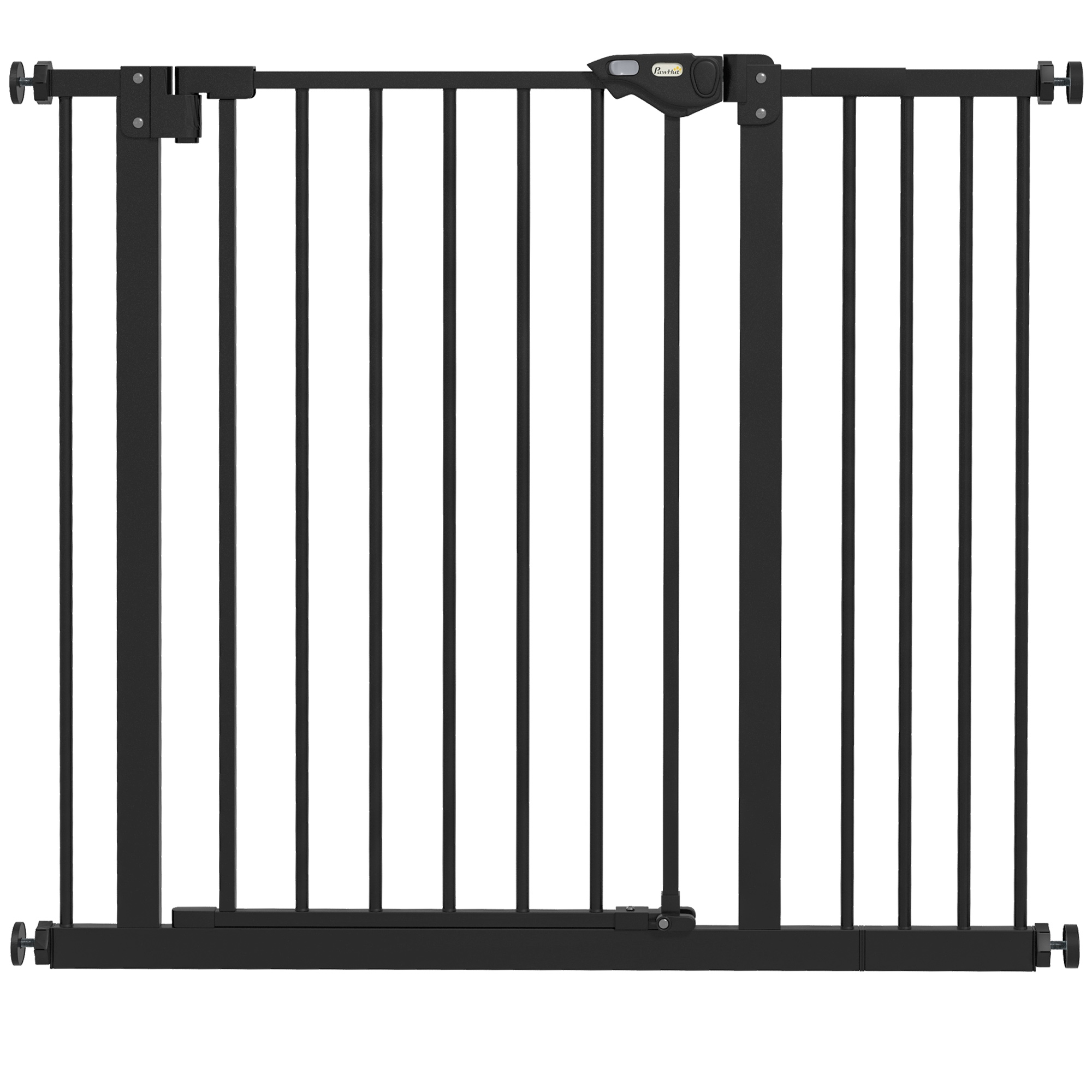 Koiran turvaportti, lemmikkieste, metallinen ja muovinen turvaportti, 74-80/87-94 cm, musta