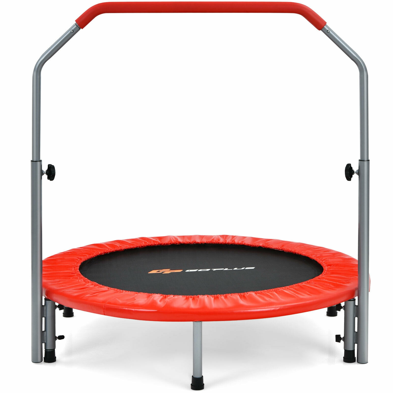 102 cm kokoontaitettava trampoliini, jossa on 4-tasoinen kaite, kantolaukku - punainen