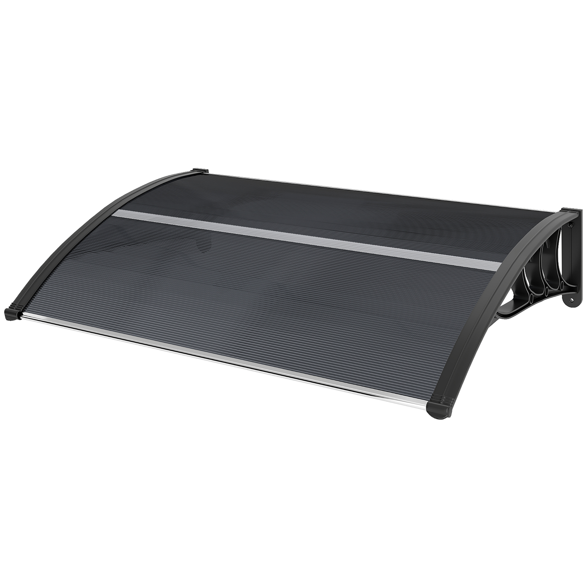 Outsunny varikatus ukse varikatus sissepääsude ja akende katuseke 100L x 75S x 23K cm must