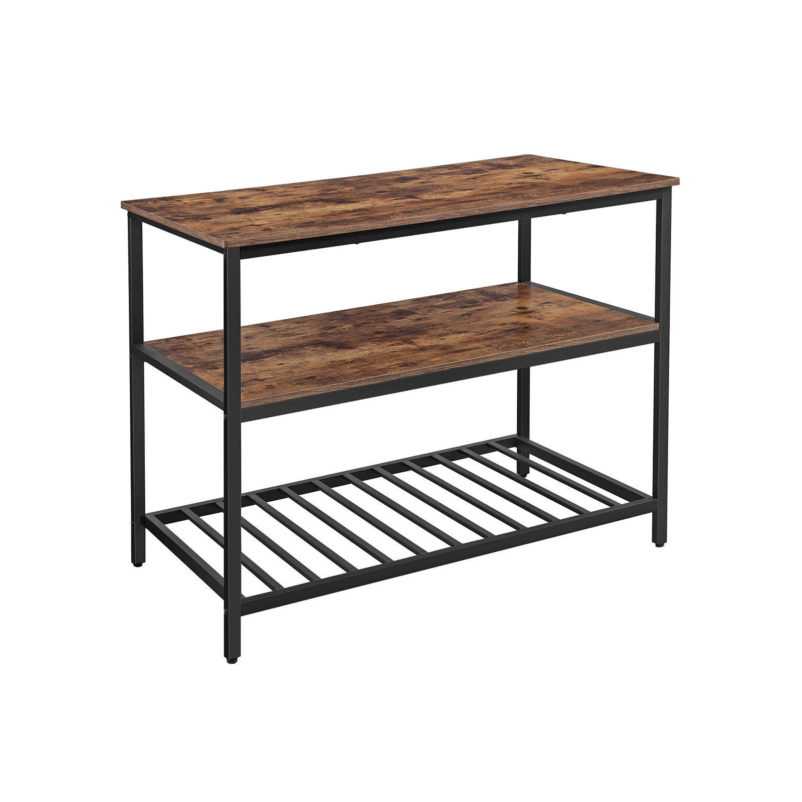 Köögisaar suure tööpinna ja 3 hoiuriiuliga söögilaud ja köögiriiul metallraam 120 x 60 x 90 cm