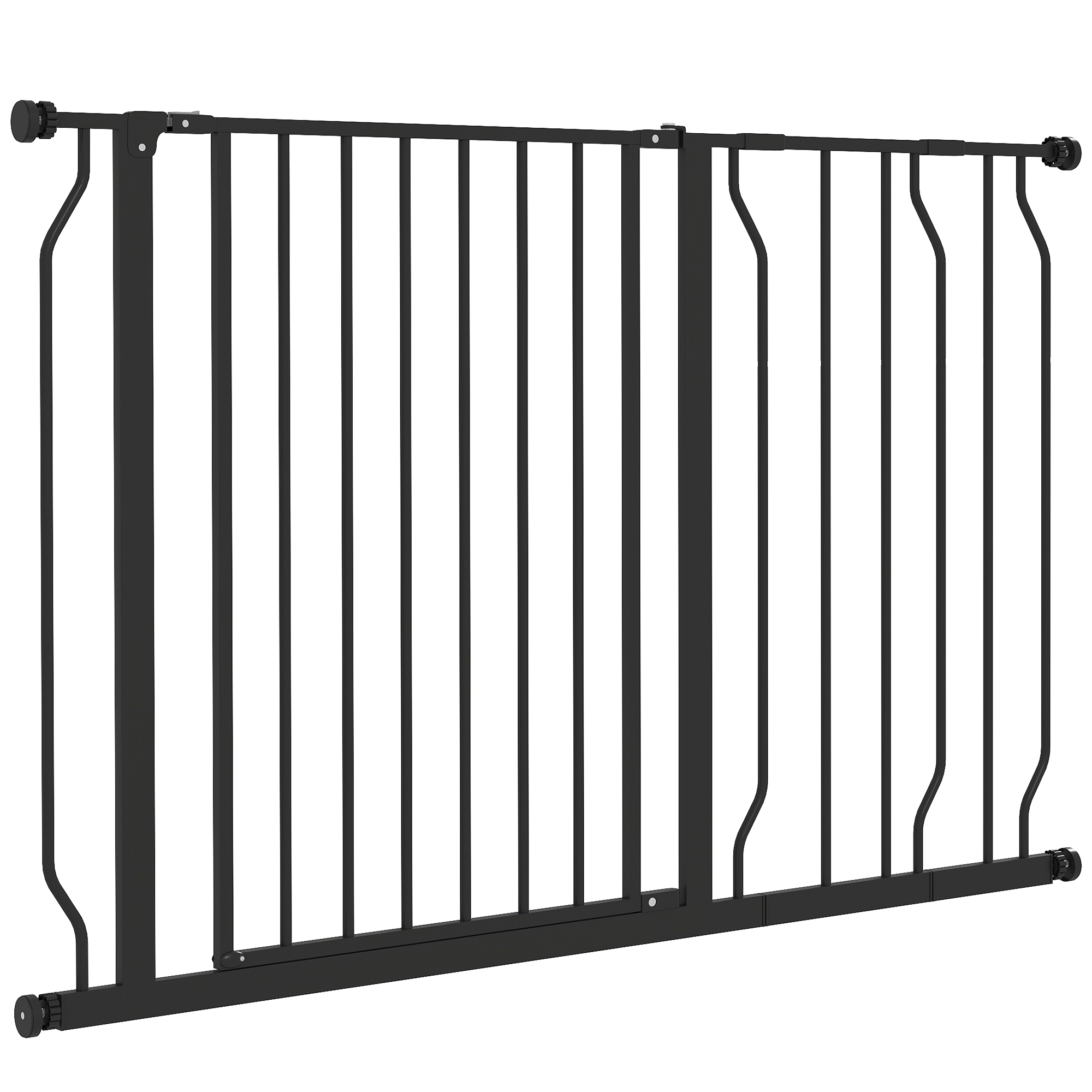 Koiraportti, puristinkiinnitys, säädettävä pituus, teräs/ABS, 75-115 x 76 cm, musta