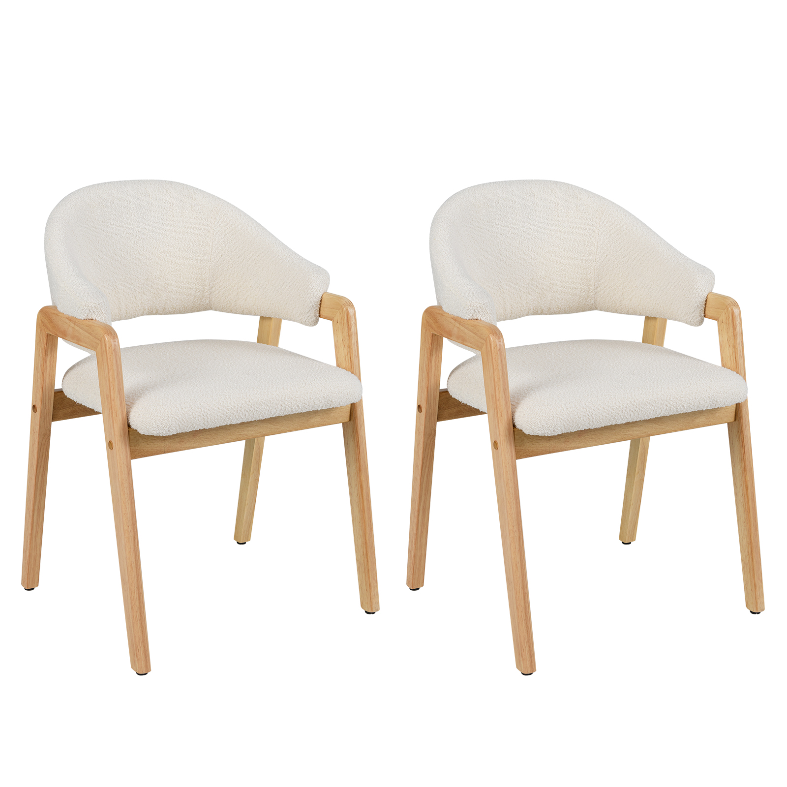 2 modernin ruokapöydän tuolin setti, keittiön tuoli pehmustetulla istuimella ja ergonomisella kaarevalla selkänojalla, säädettävät liukunastat, valkoinen