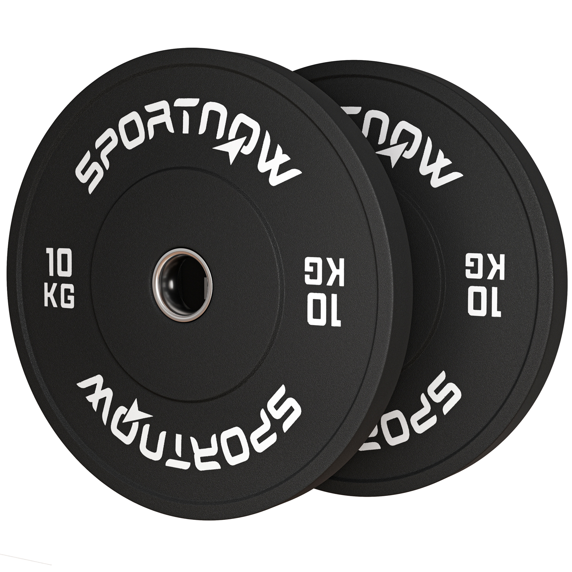 SPORTNOW hantlite ketaste komplekt 2 x 10 kg olümpiastandard kummist müravaene must