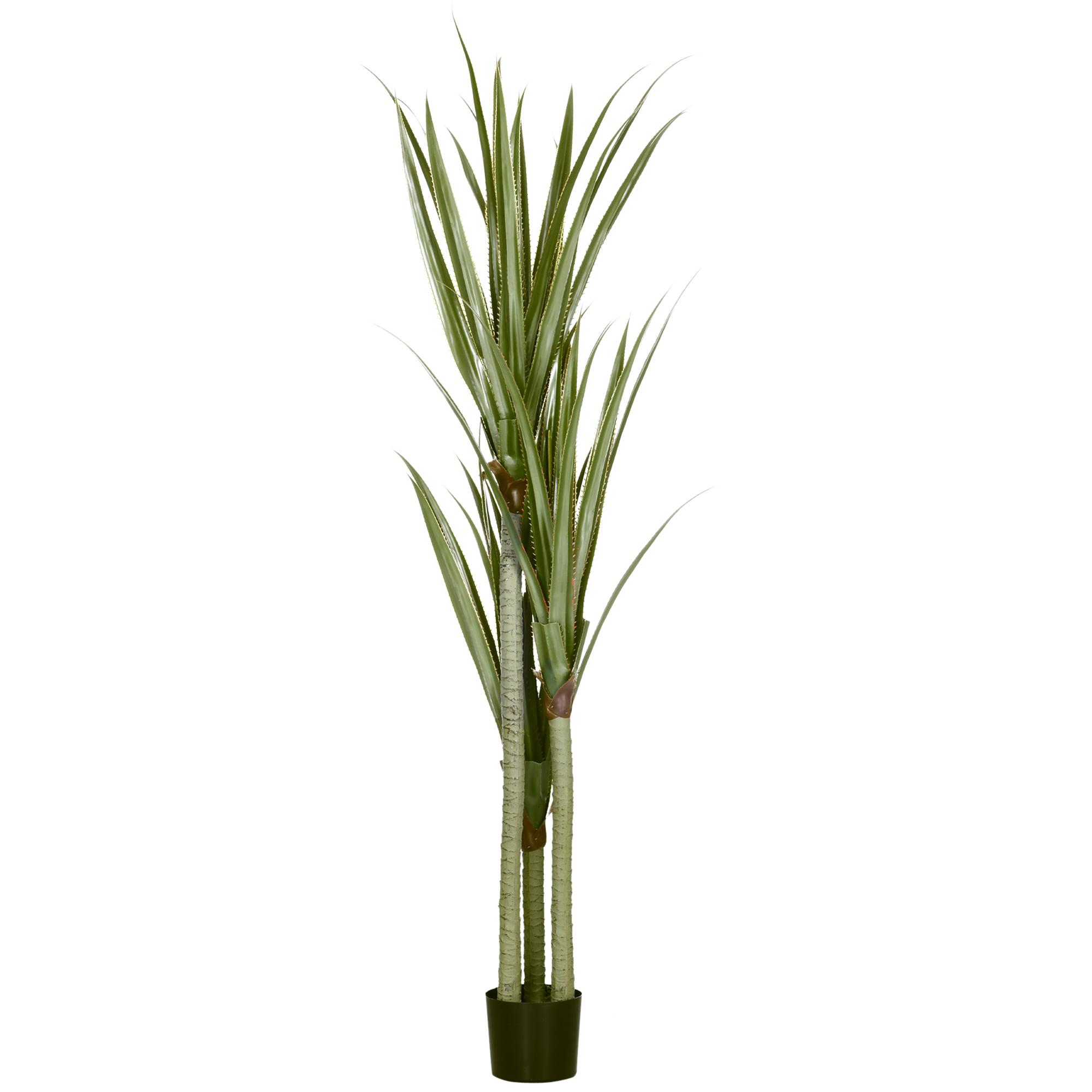 Suur kunstjuukka taim 190 cm plastmassist potis 17 x 17 x 190 cm smaragdroheline