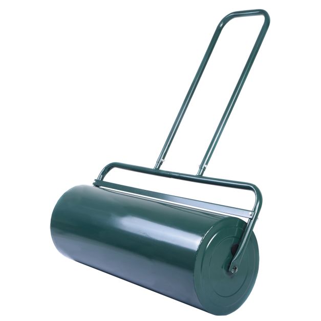 61 cm x 33 cm hinattava nurmikkorulla, vedellä täytetty metallinen työntörulla - vihreä