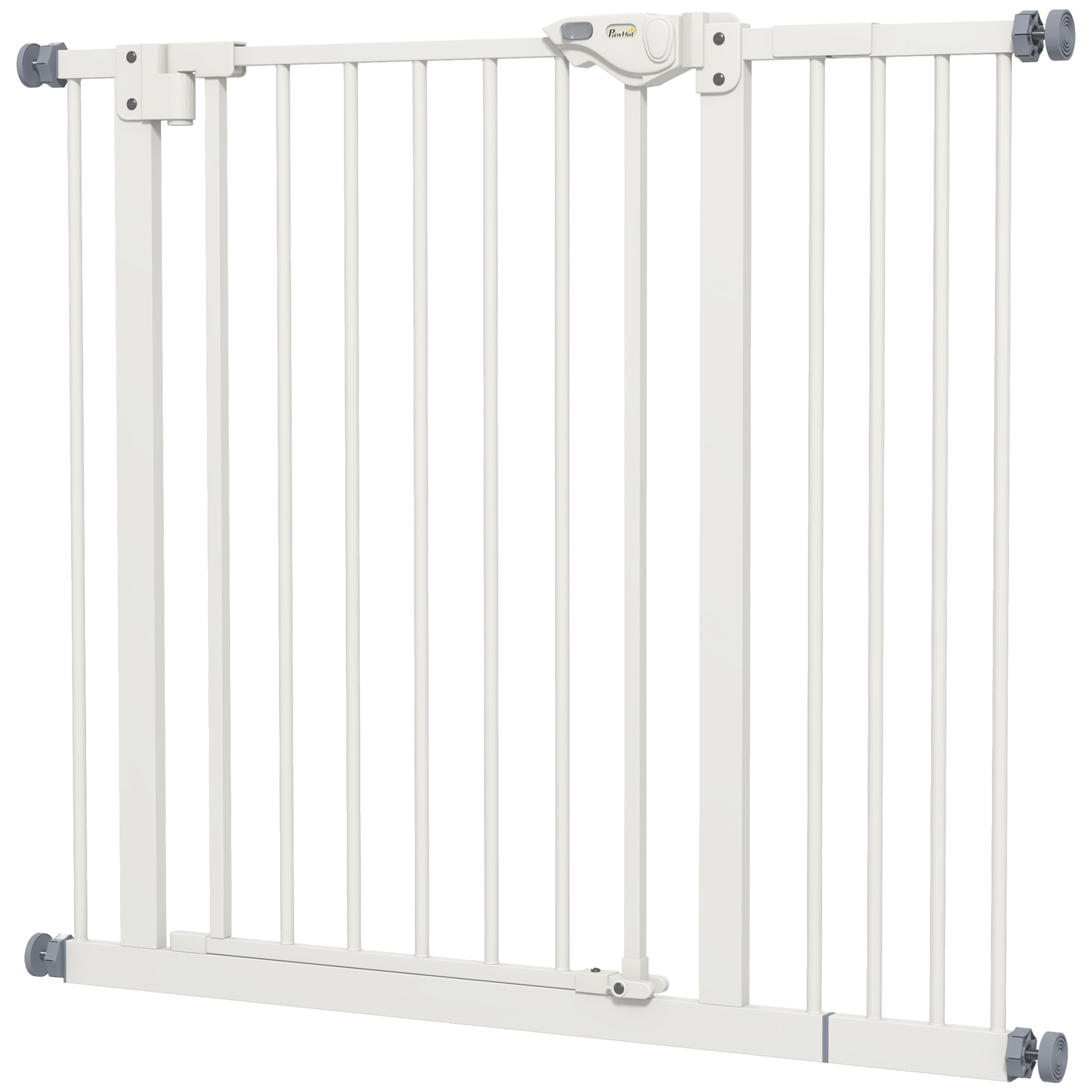 Koiran turvaportti, lemmikkien este, metallinen ja muovinen turvaportti, 74-80/87-94 cm, valkoinen