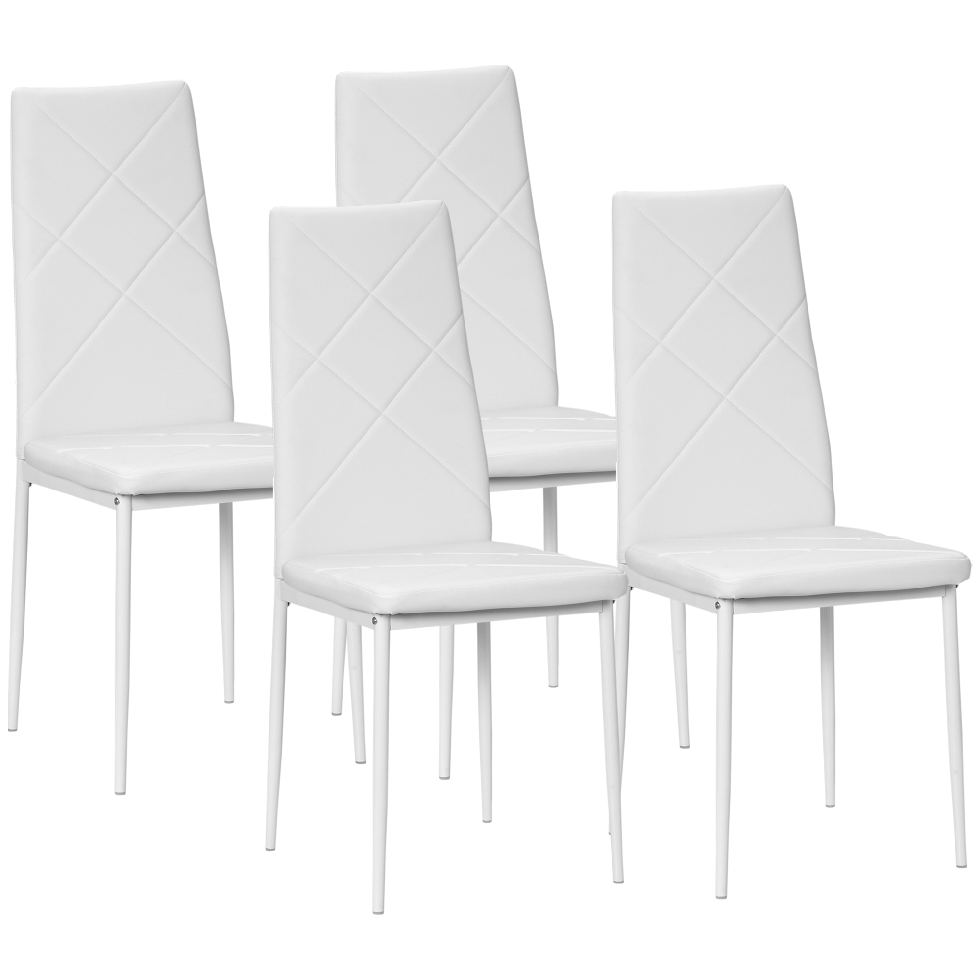 4 tuolin setti, ruokapöydän tuolit, keittiön tuolit, 41 cm x 50 cm x 97 cm, valkoinen