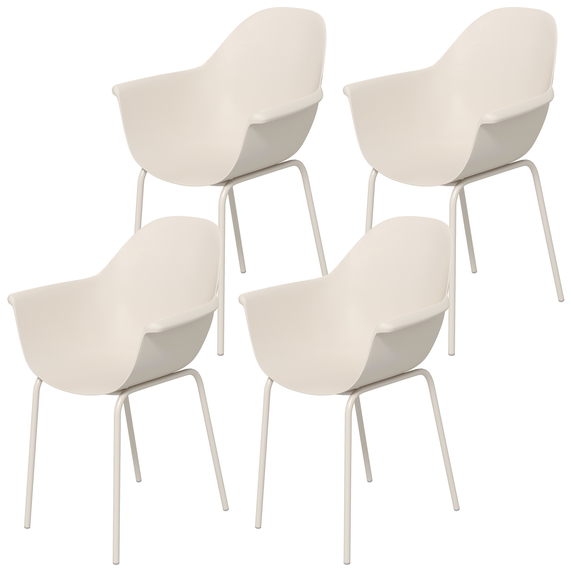 4 puutarhatuolin setti, ulkotuolit, puutarhatuoli, moderni muotoilu, 59 cm x 55 cm x 84 cm, harmaa