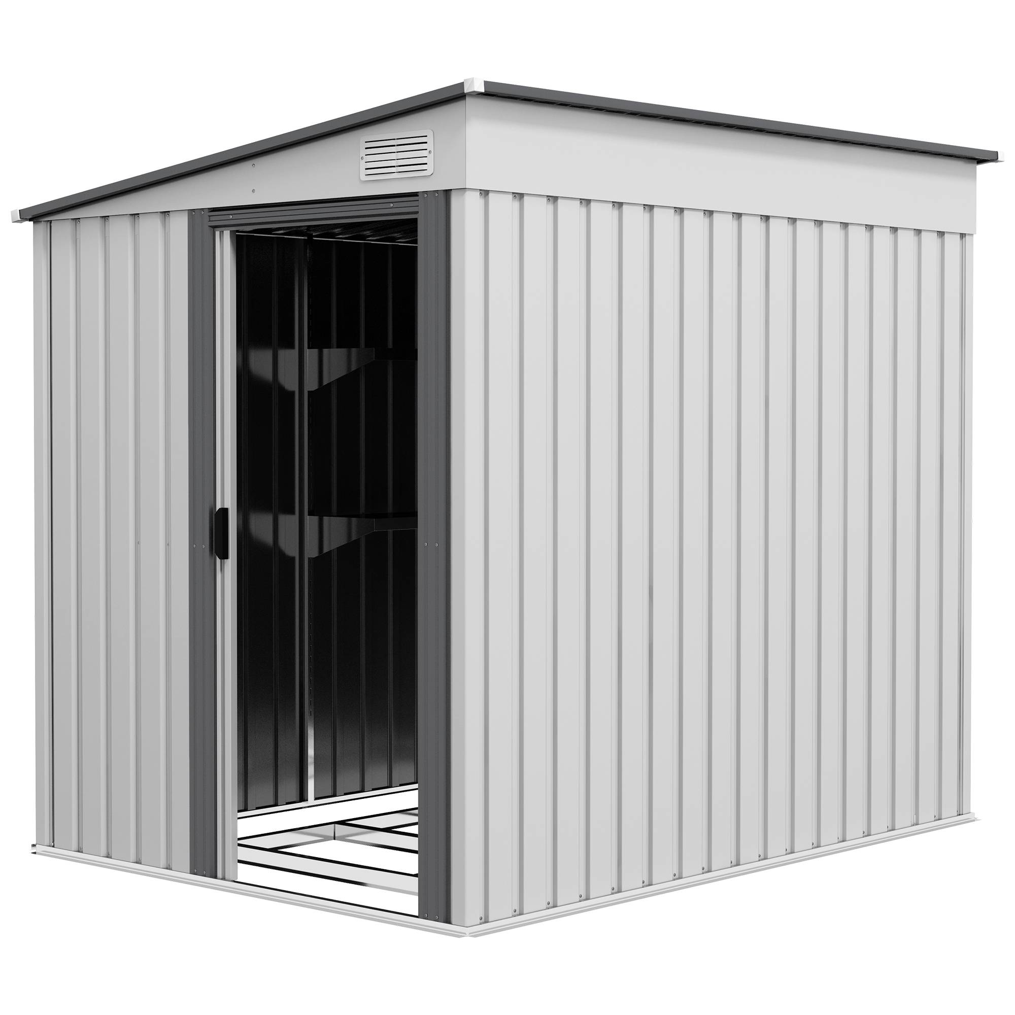 Metallist aiakuur 2 81 m² 154 x 206 5 x 181 cm Tööriistakuur viilkatusega Vundamendiga