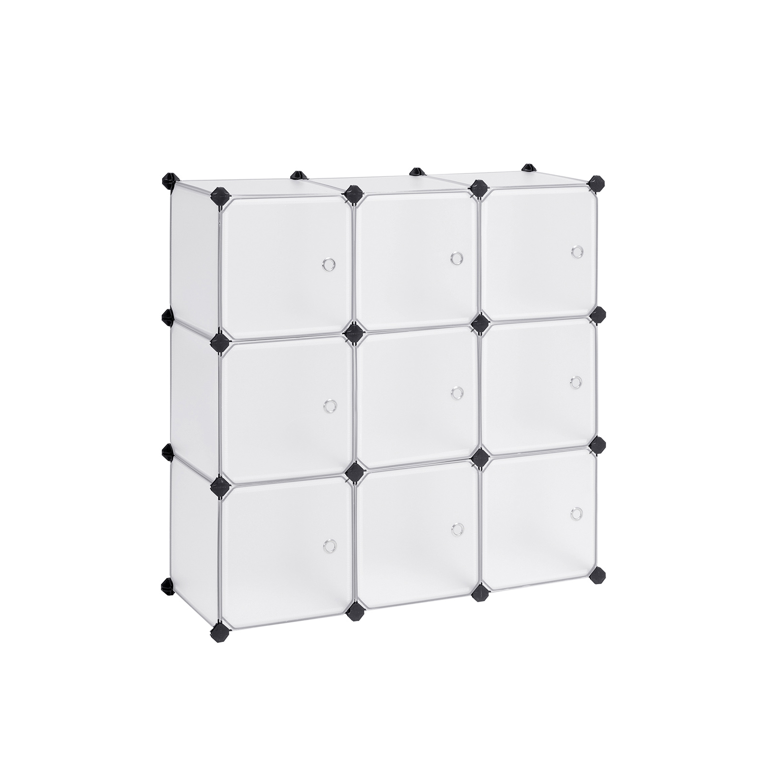 Hylly ovilla ja 9 kuutiolla, valkoinen