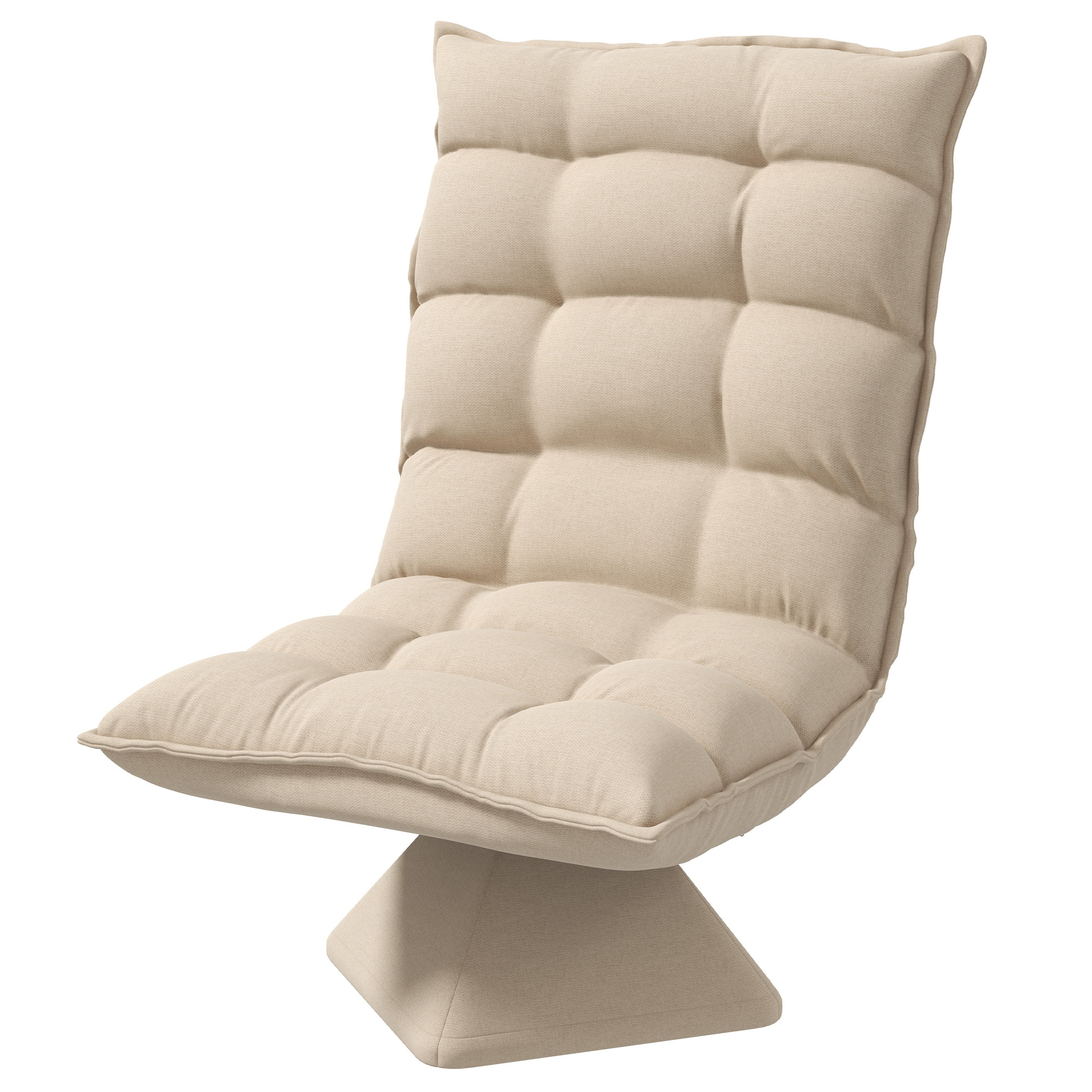 Lukutuoli, kallistuva, pyörivä, pellavakuvio, 62 cm x 70 cm x 95 cm, beige