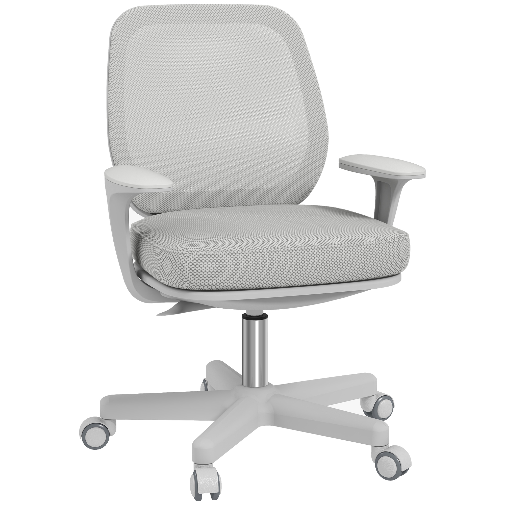 Toimistotuoli, ergonominen työtuoli kääntyvällä toiminnolla, korkeussäädettävä 55 x 48 x 82,5-94,5 cm Harmaa