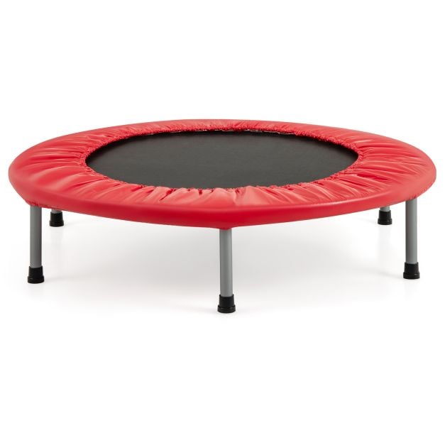 Kokkupandav mini-batuut ja fitness-trampoliin lastele ja täiskasvanutele, stabiilne spordibatuut (ø 97 cm, kuni 150 kg), punane