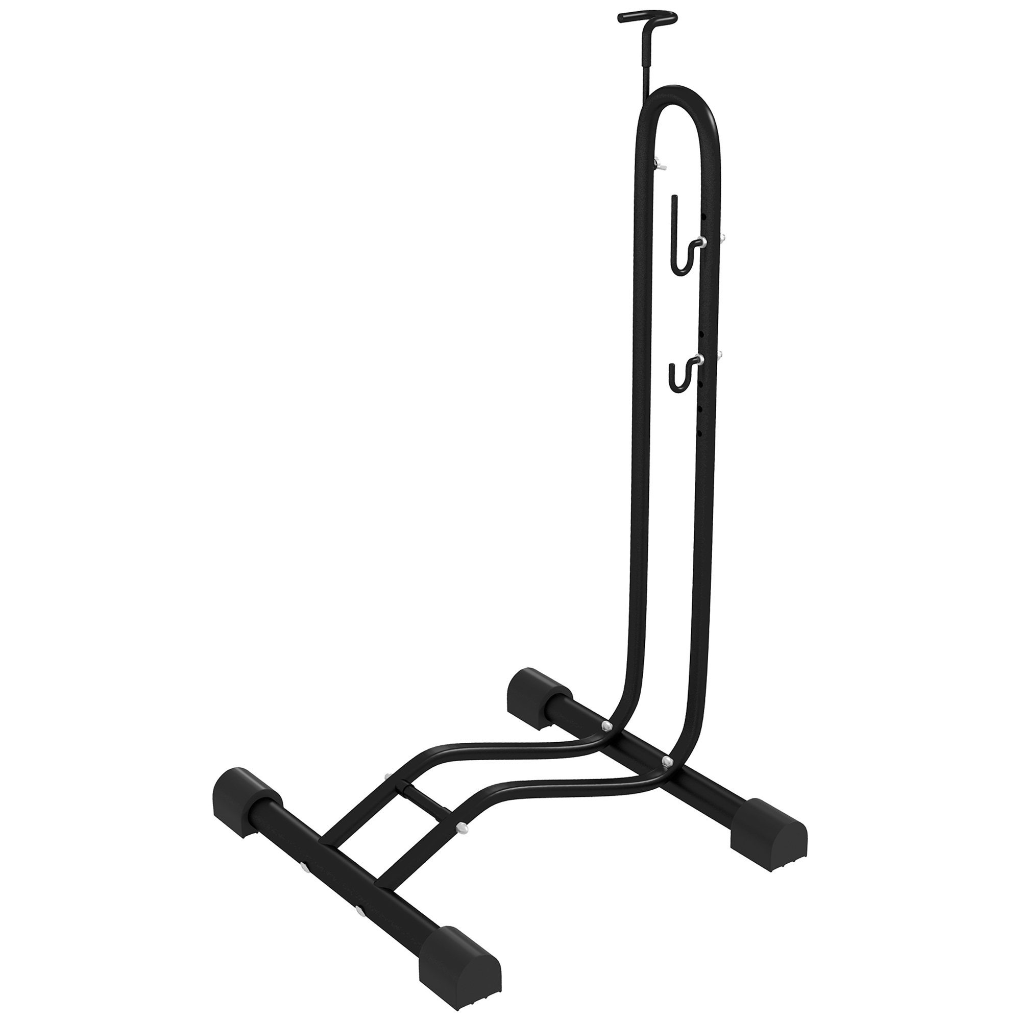 Polkupyörän teline, pystysuora/vaakasuora, 24-73,7 cm, 700c, 41 x 41 x 76-121 cm, teräs, musta