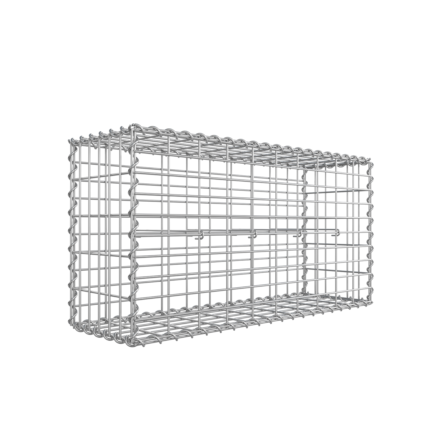 Ristkülikukujuline kivigabioon 100 x 50 x 30 cm hõbedane
