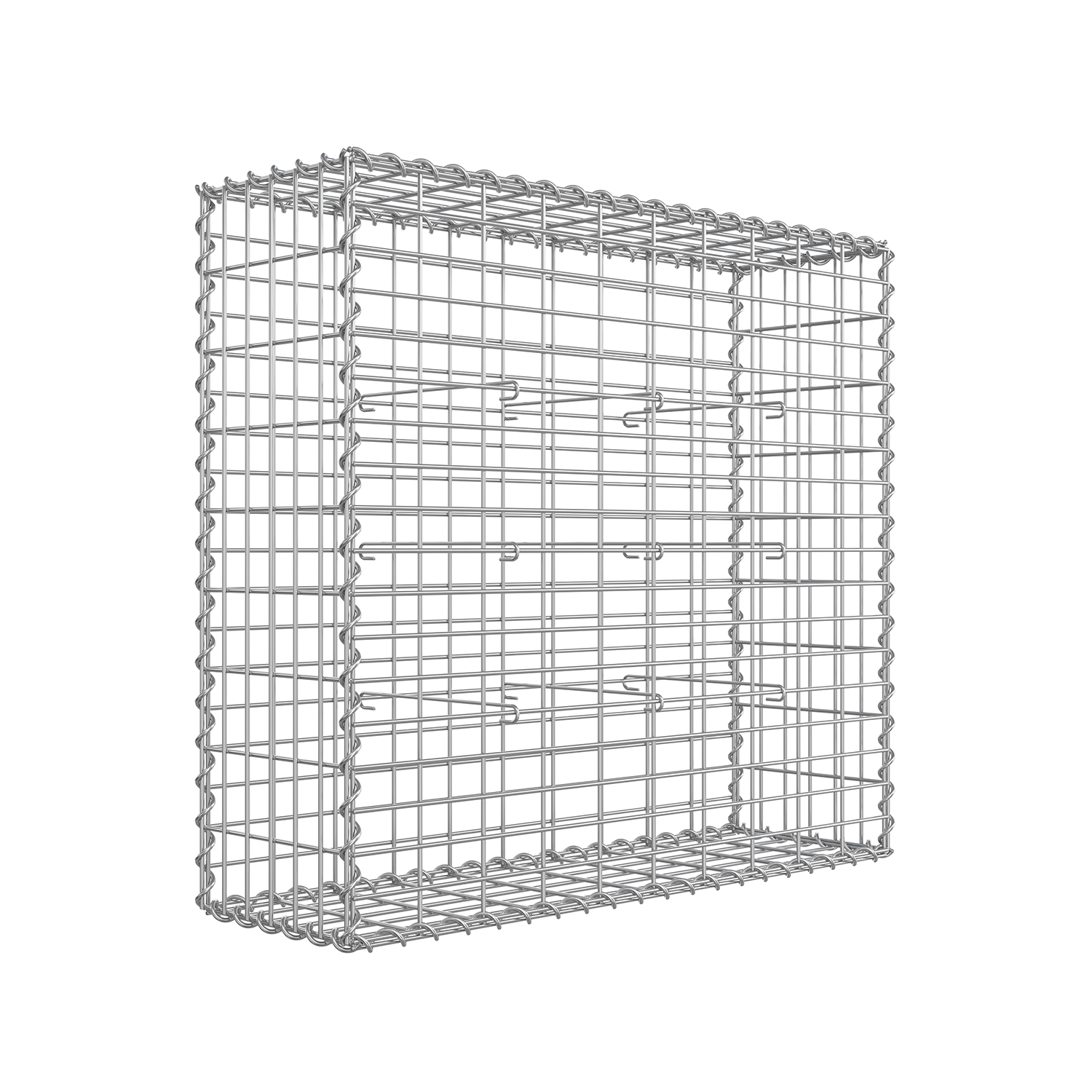 Metallvõrguga gabioon 100 x 90 x 30 cm hõbedane