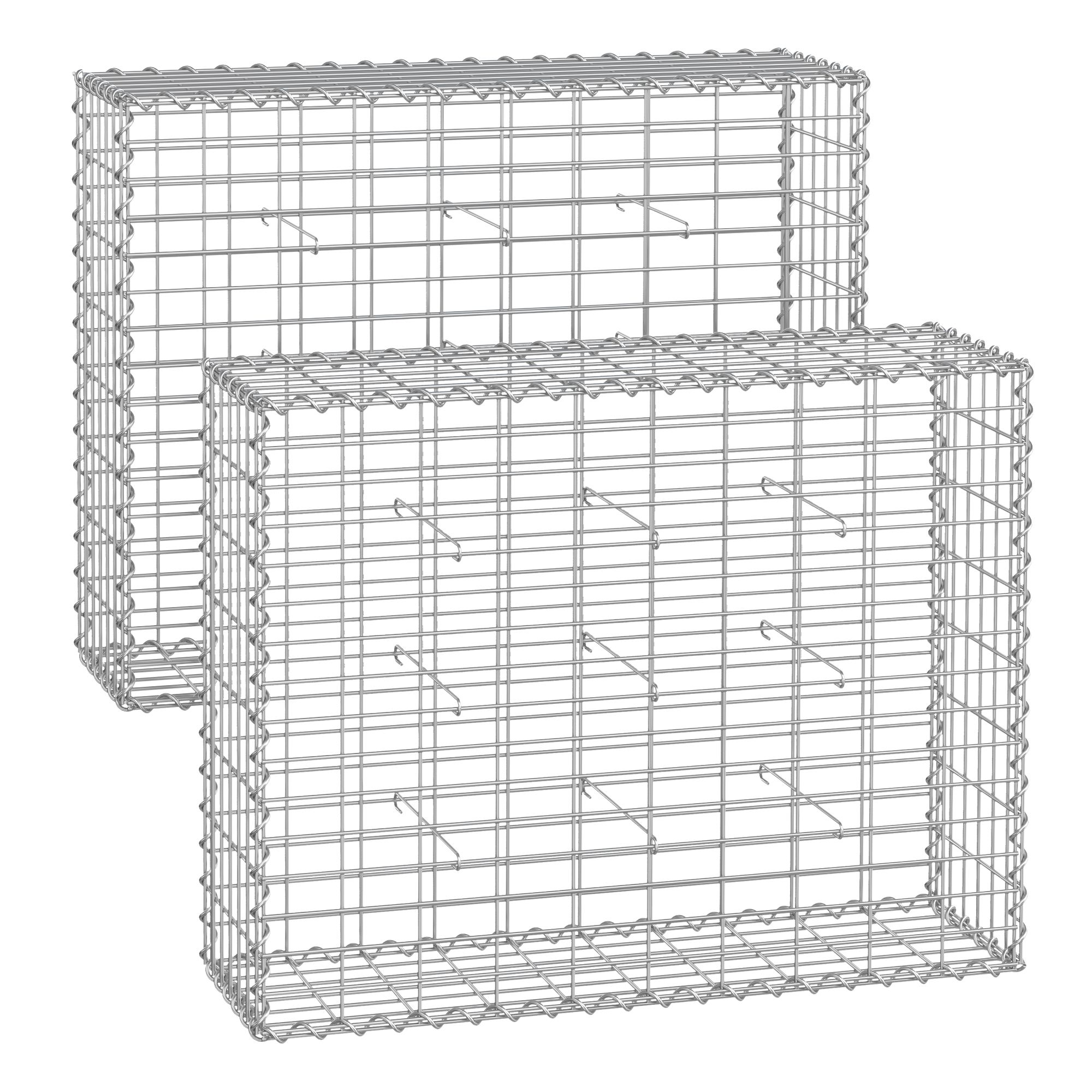 Gabioonkorvid 100 x 80 x 30 cm komplektis 2tk hõbedane