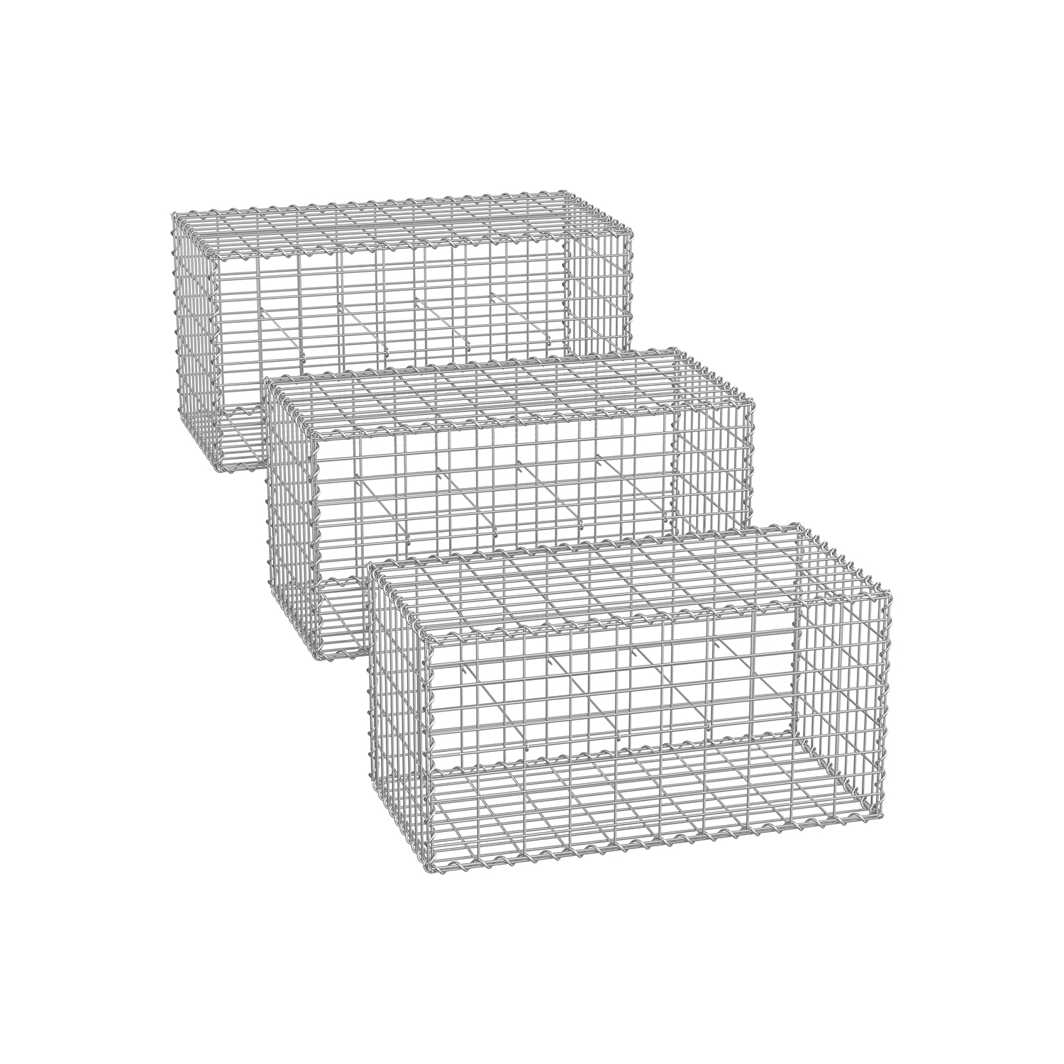 Gabioonikorvid 5 x 10 cm võrgusilmaga komplektis 3tk hõbedane