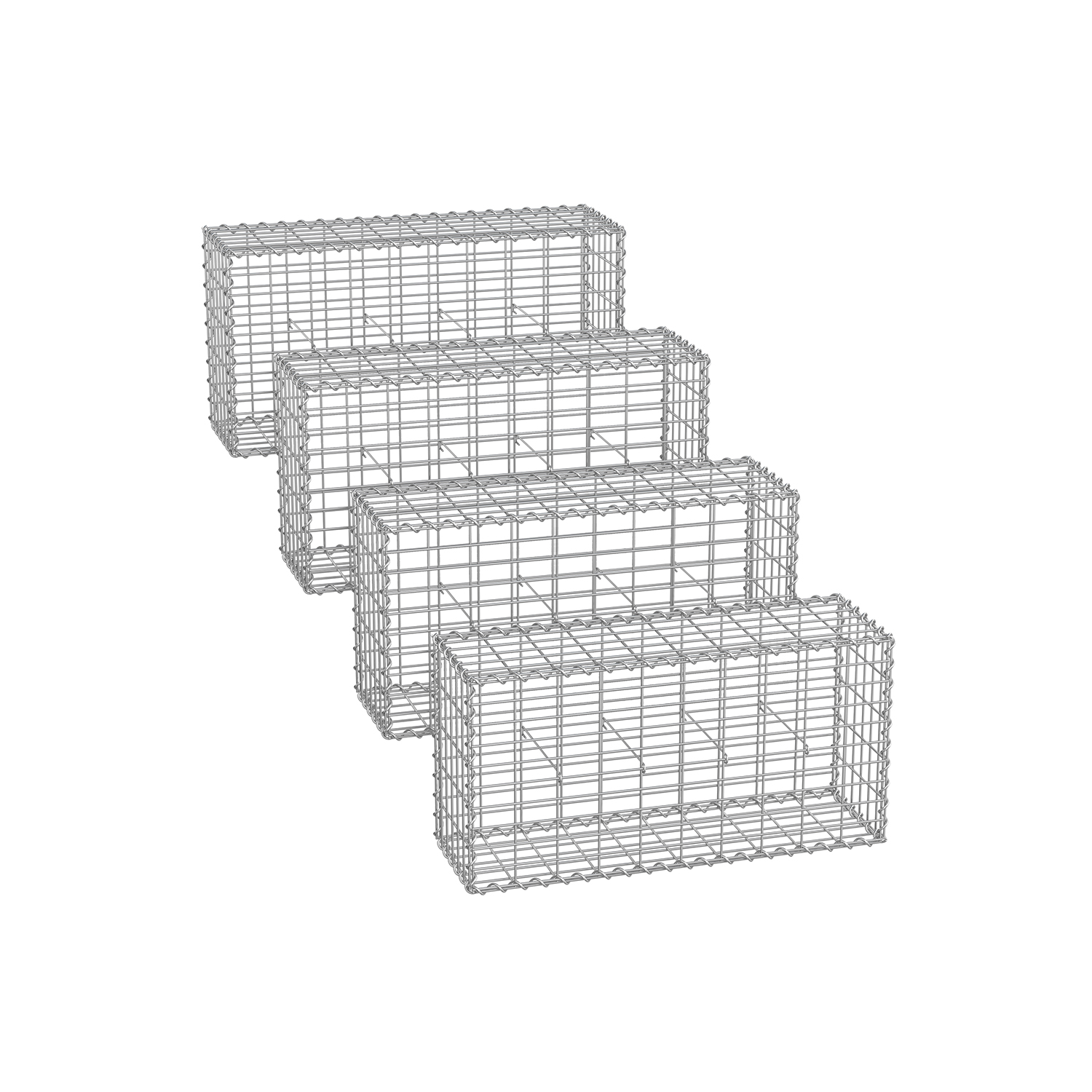 Gabioonikorvid 5 x 10 cm võrgusilmaga komplektis 4tk hõbedane