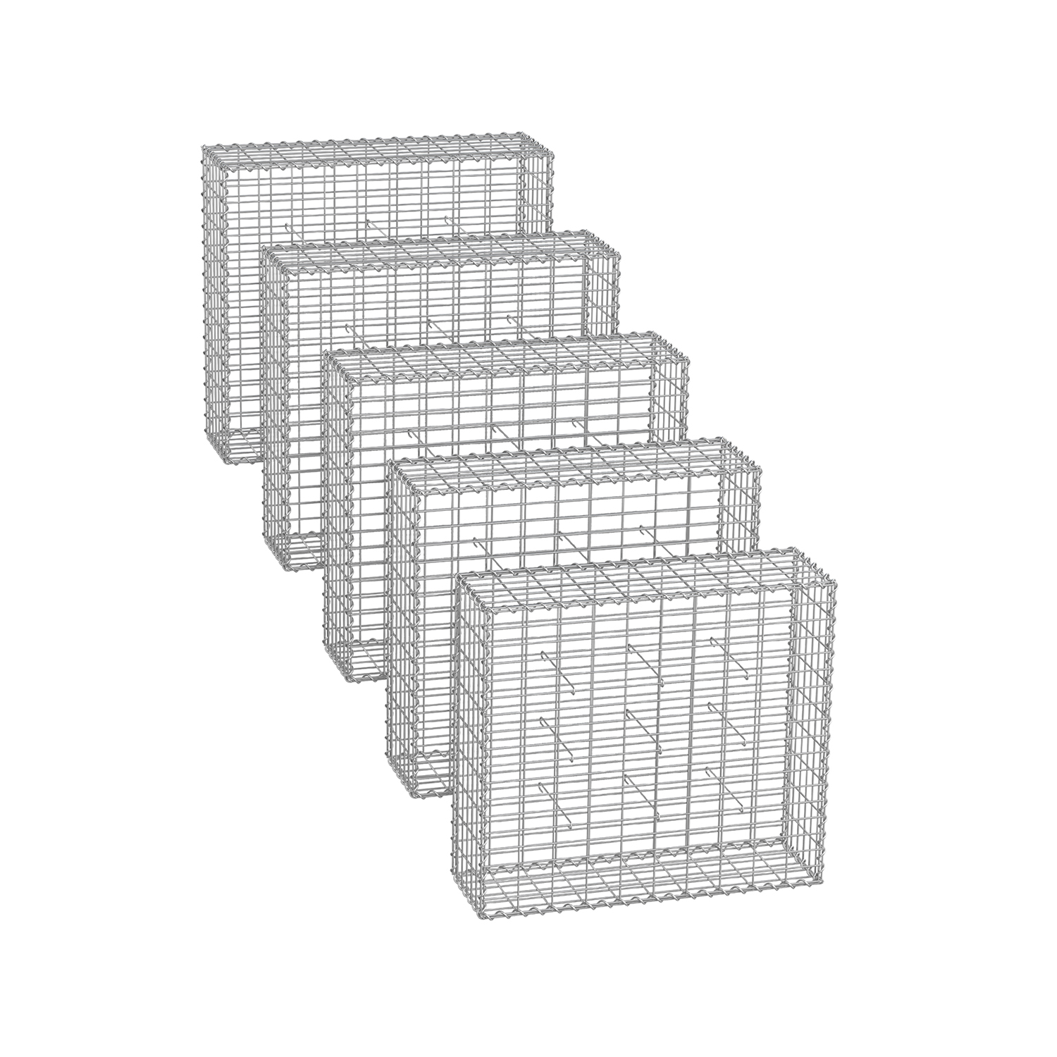 Gabioonikorvid 5 x 10 cm silmasuurusega komplektis 5 tk hõbedane