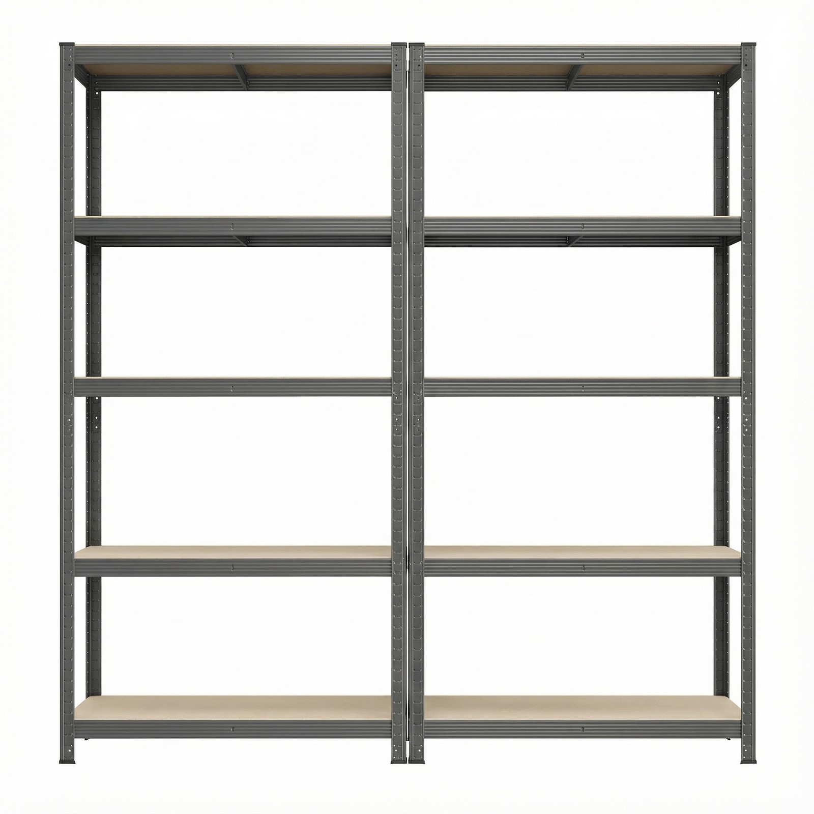 Säilytyshyllyt (2 kpl sarja), teräsrunkoiset autotallin hyllyt, kantavuus jopa 875 kg, 5 säädettävää hyllyä, 40 x 90 x 180 cm