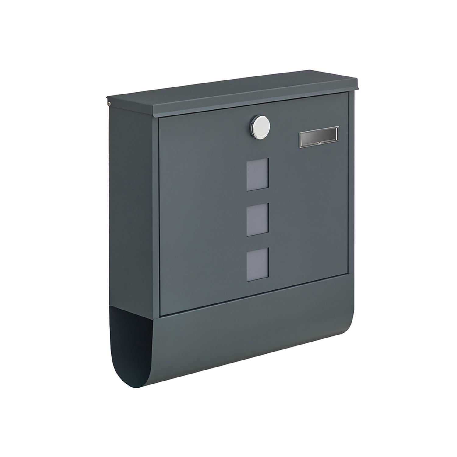 Postkast luku ja ajalehesahtliga 11 x 37 x 37 cm tumehall