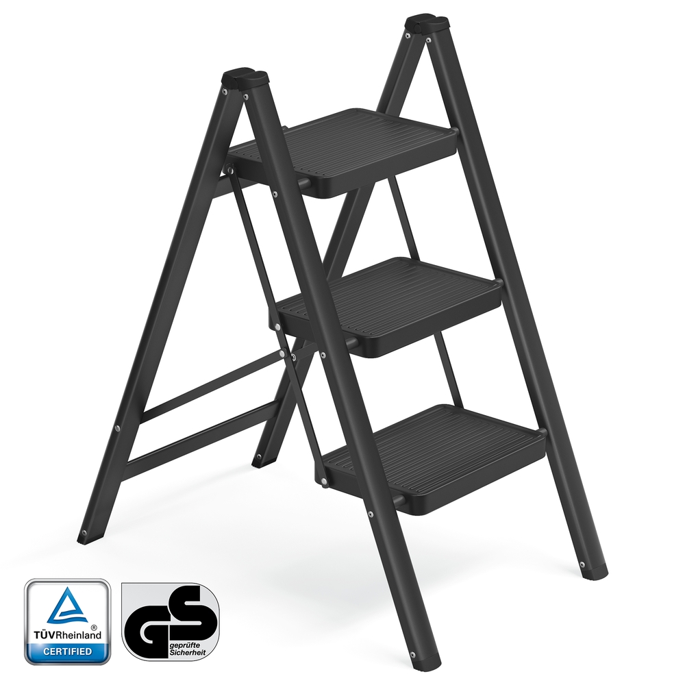 Trepiredel ja kokkupandav trepp-pukk 2 astmega terasest kandevõime kuni 150 kg 55 x 43 4 x 61 8 cm