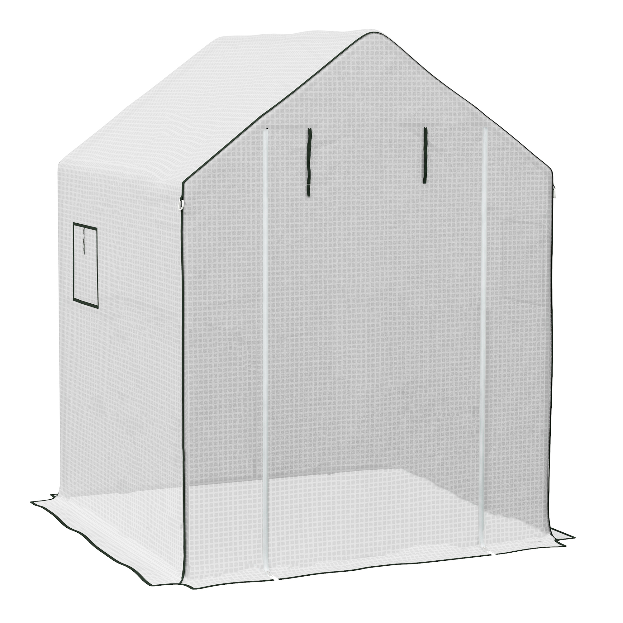 Kasvuhoonekile vahetuskate veekindel rullaknad ja uks 140 x 143 x 190 cm valge