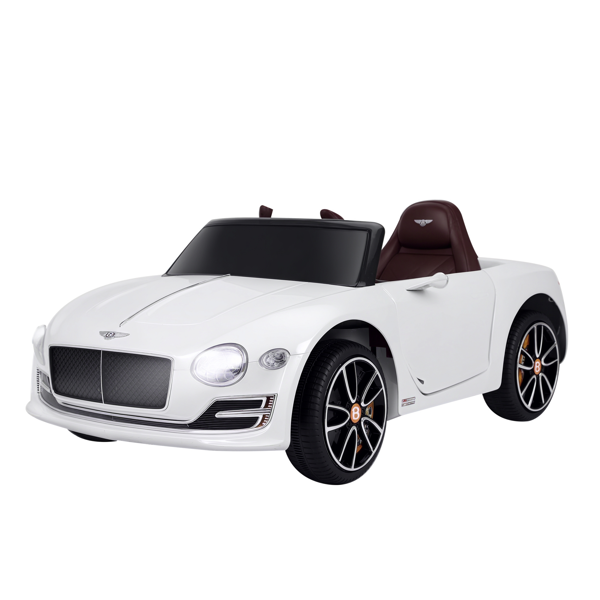 Lasten sähköauto Bentley GT, lisensoitu sähköinen lastenauto 2.4G kaukosäätimellä, MP3, musiikki, äänimerkki, LED-valot, sähköinen lastenajoneuvo 3-5-vuotiaille, 108 x 60 x 43 cm, valkoinen