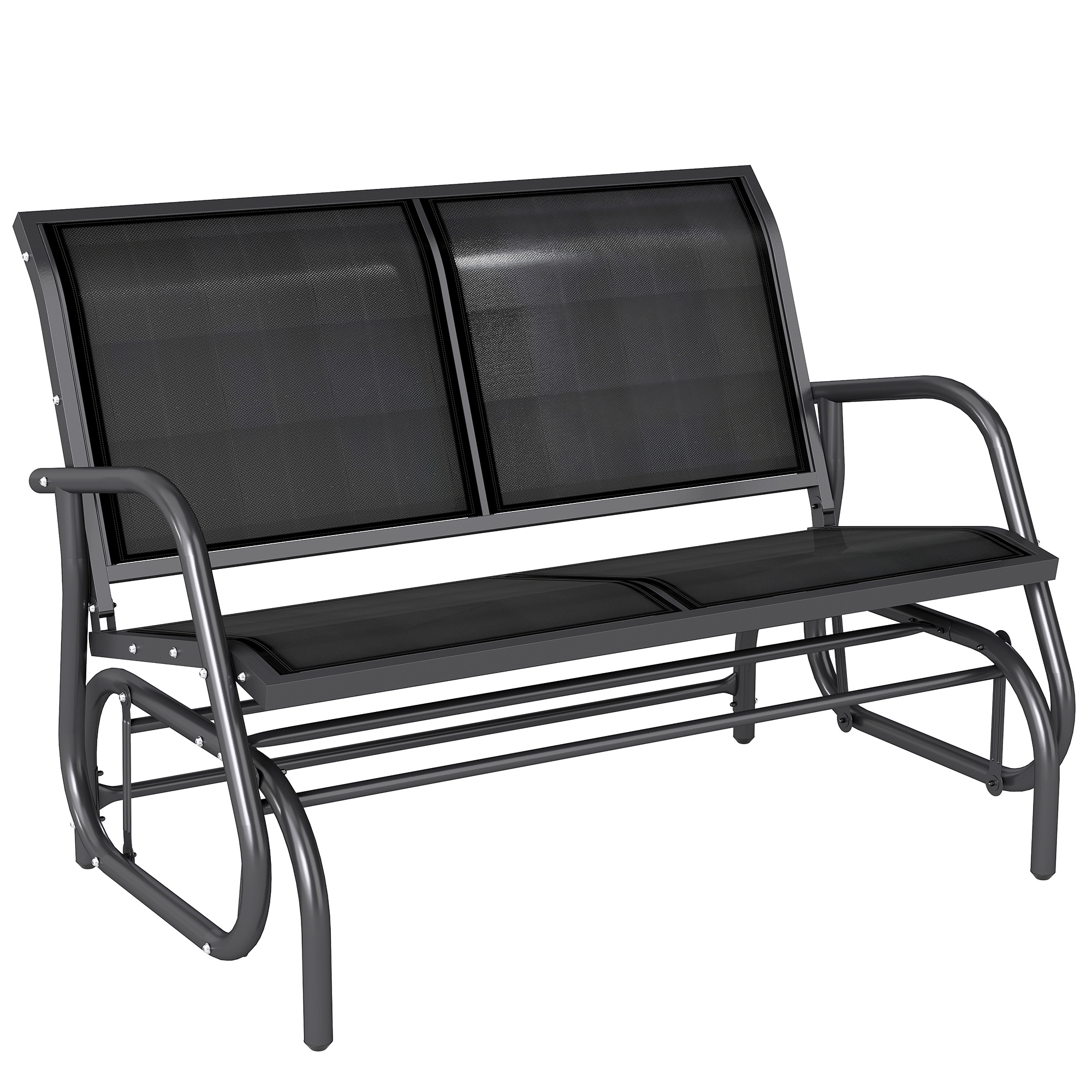 Istekohaga kiiktool aiapink kiikmehhanismiga kandevõime kuni 200 kg 120 x 70 x 85 cm must