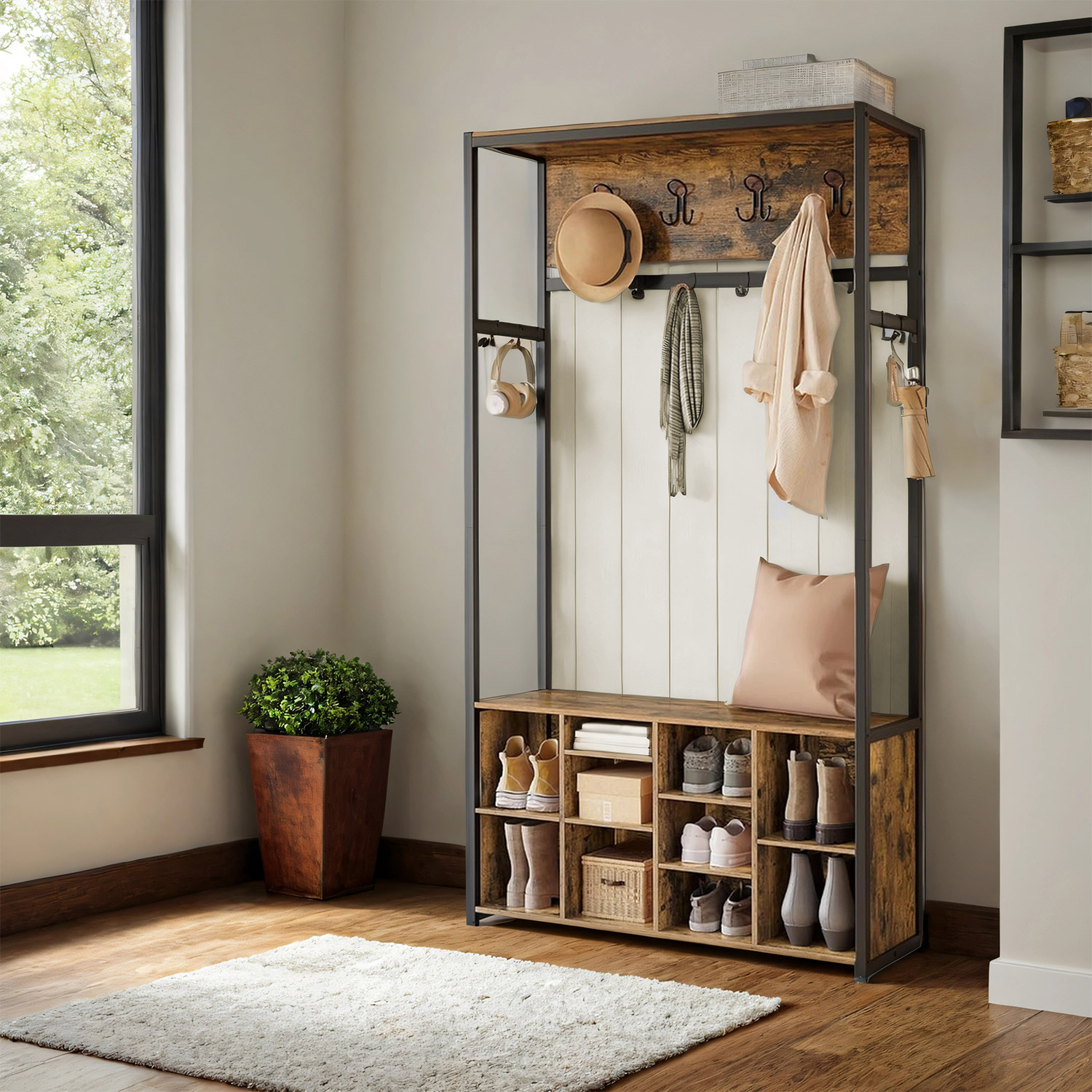 Riidepuuraua ja kingariiuliga vintage-pruuni-tindimust