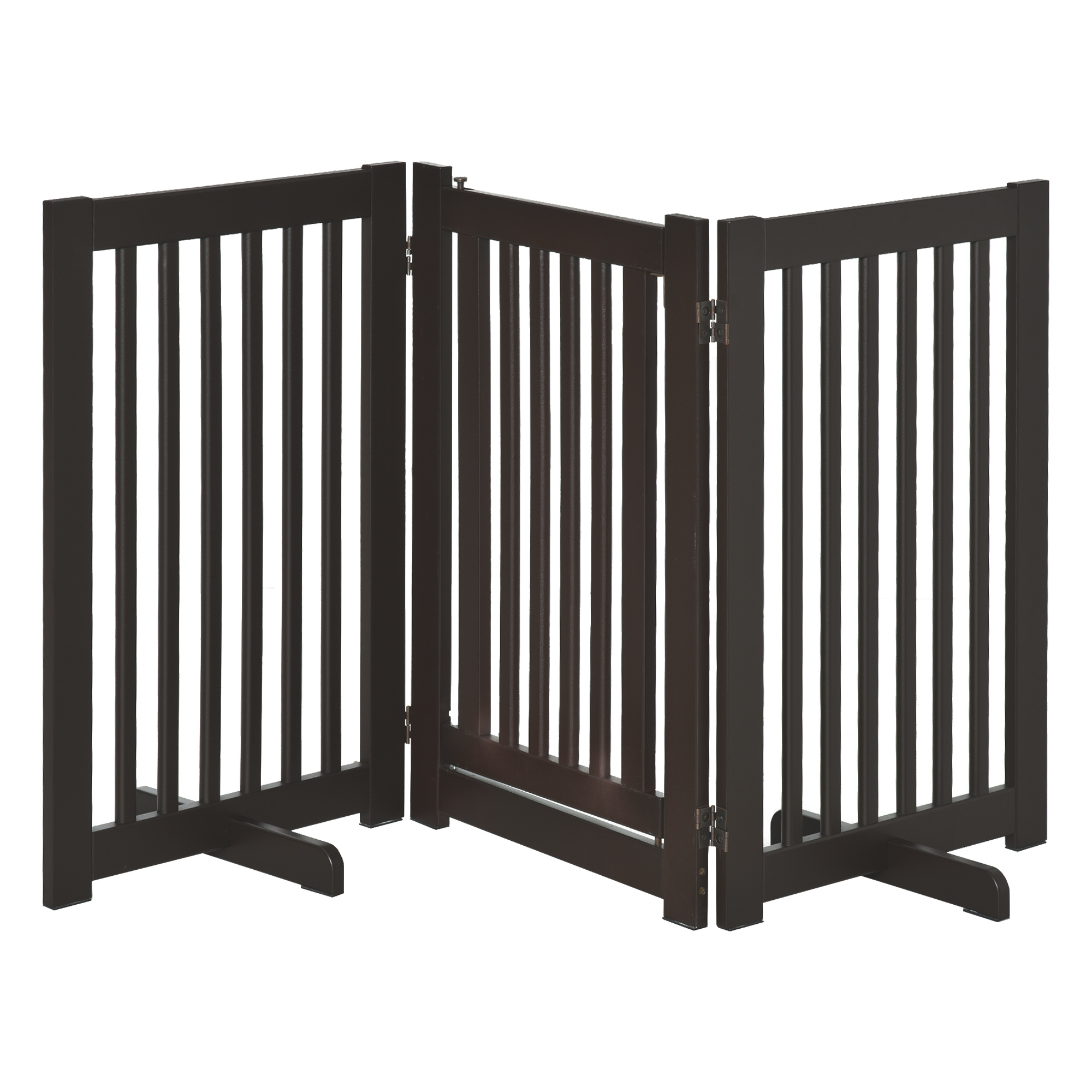 Koeravärav Eraldiseisev Reguleeritav turvavärav jalgadega 155 x 76 cm Puidust Kokkupandav Trepivärav treppidele Ustele