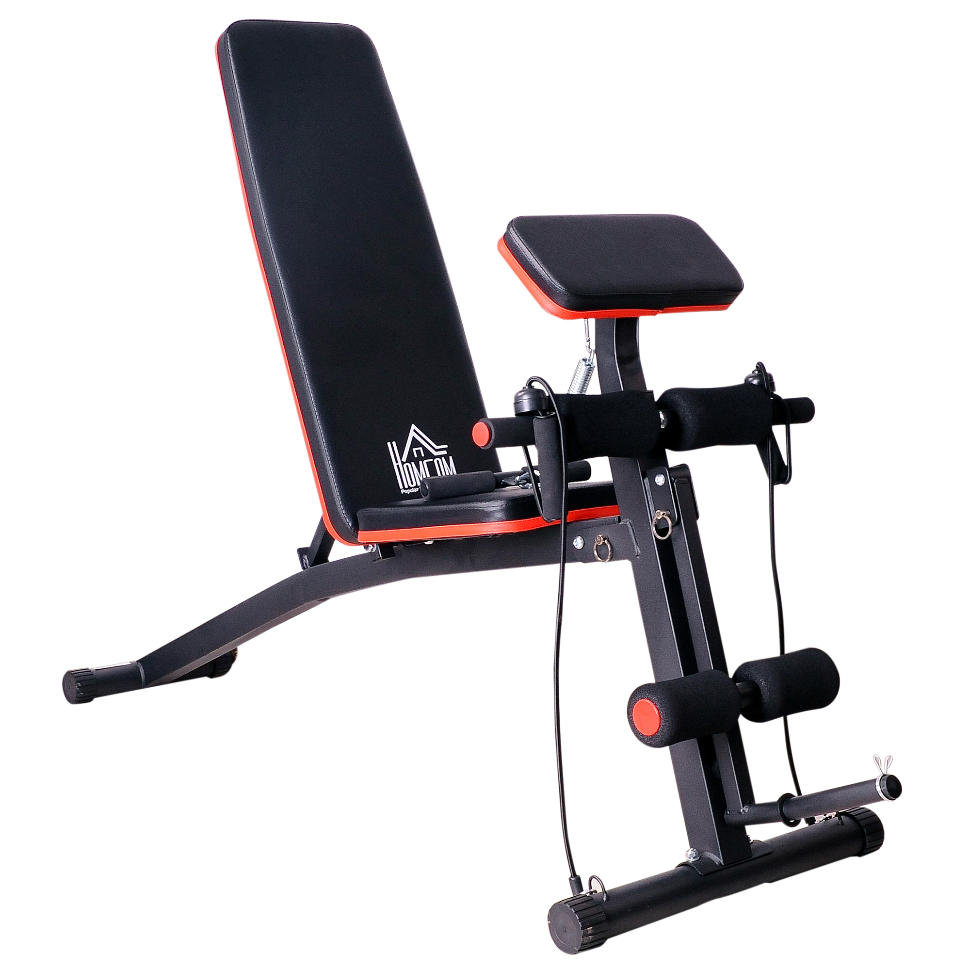 Monitoiminen painonnostopenkki, monitoimikuntosali jousella, tehostuspenkki, paino jopa 120 kg, musta, 54 x 160 x 106 cm