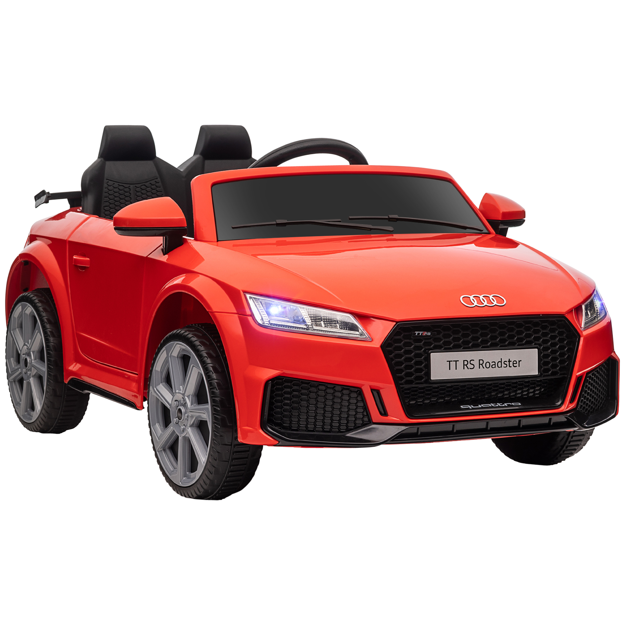 Audi Kids sähköauto 12V 2.4G kaukosäätimellä, musiikki, äänimerkki, sähköauto LED-valoilla, USB/MP3-portti, peruutustoiminto, lapsille 3-5 vuotta, punainen