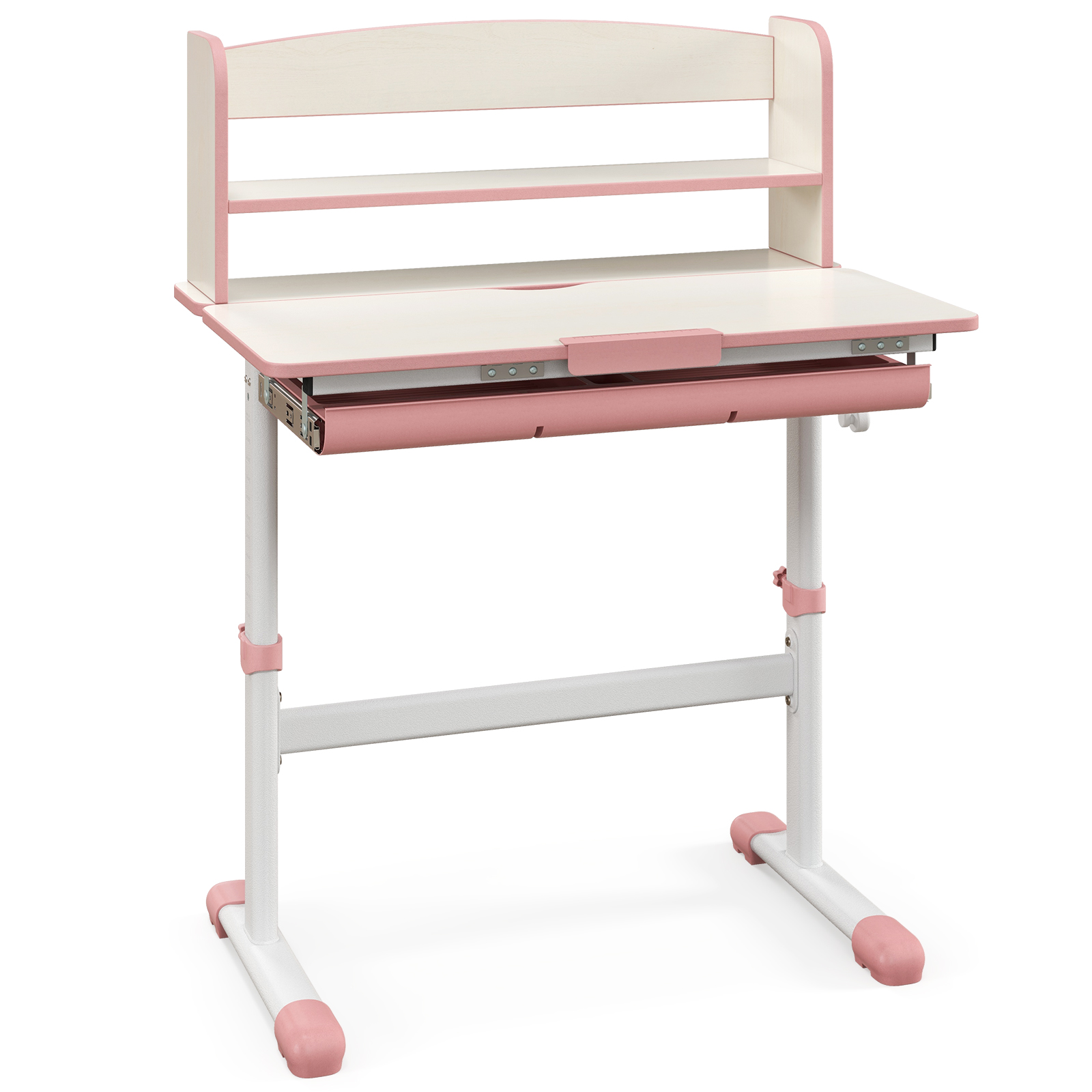 Korkeussäädettävä lasten työpöytä kallistettavalla pöydällä - vaaleanpunainen