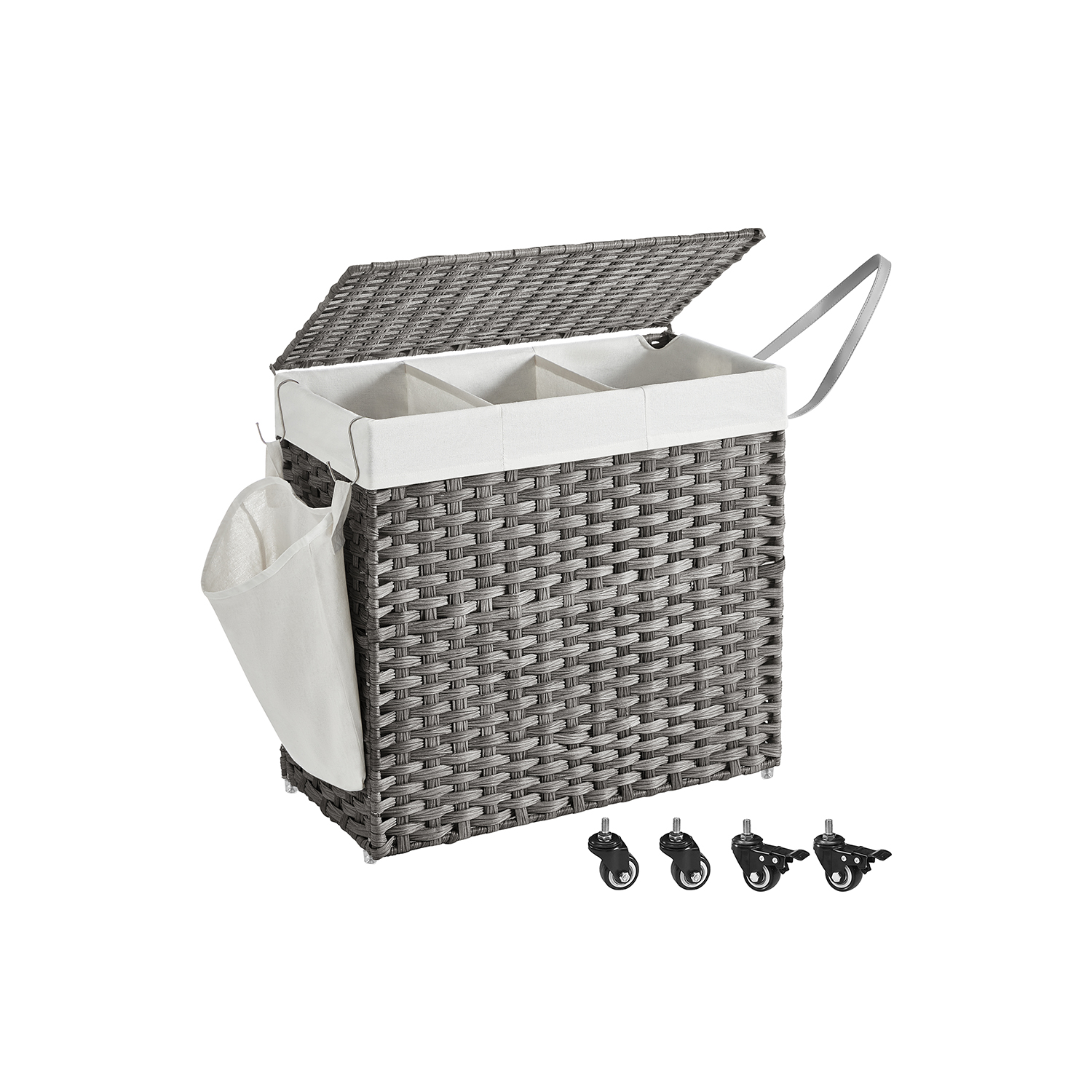 Laundry basket with wheels