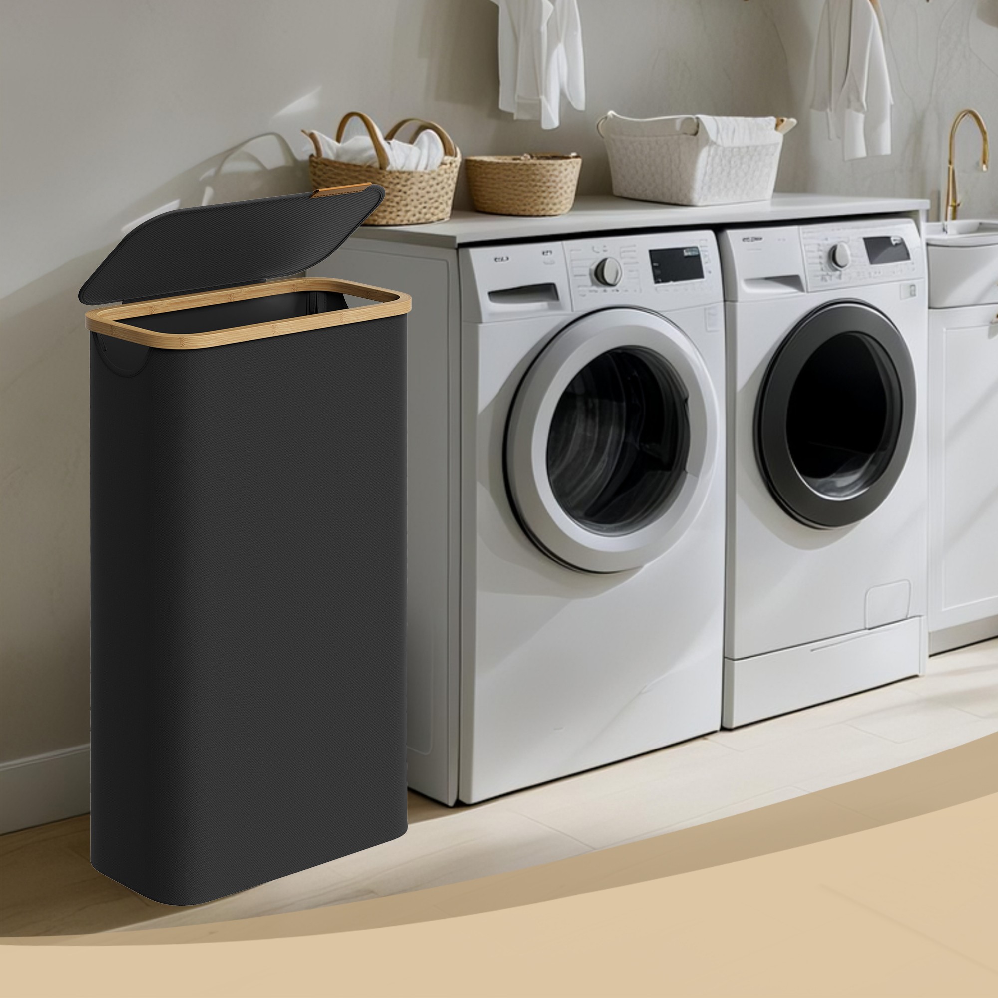 Pesukorv pesukoguja kaanega 65 l