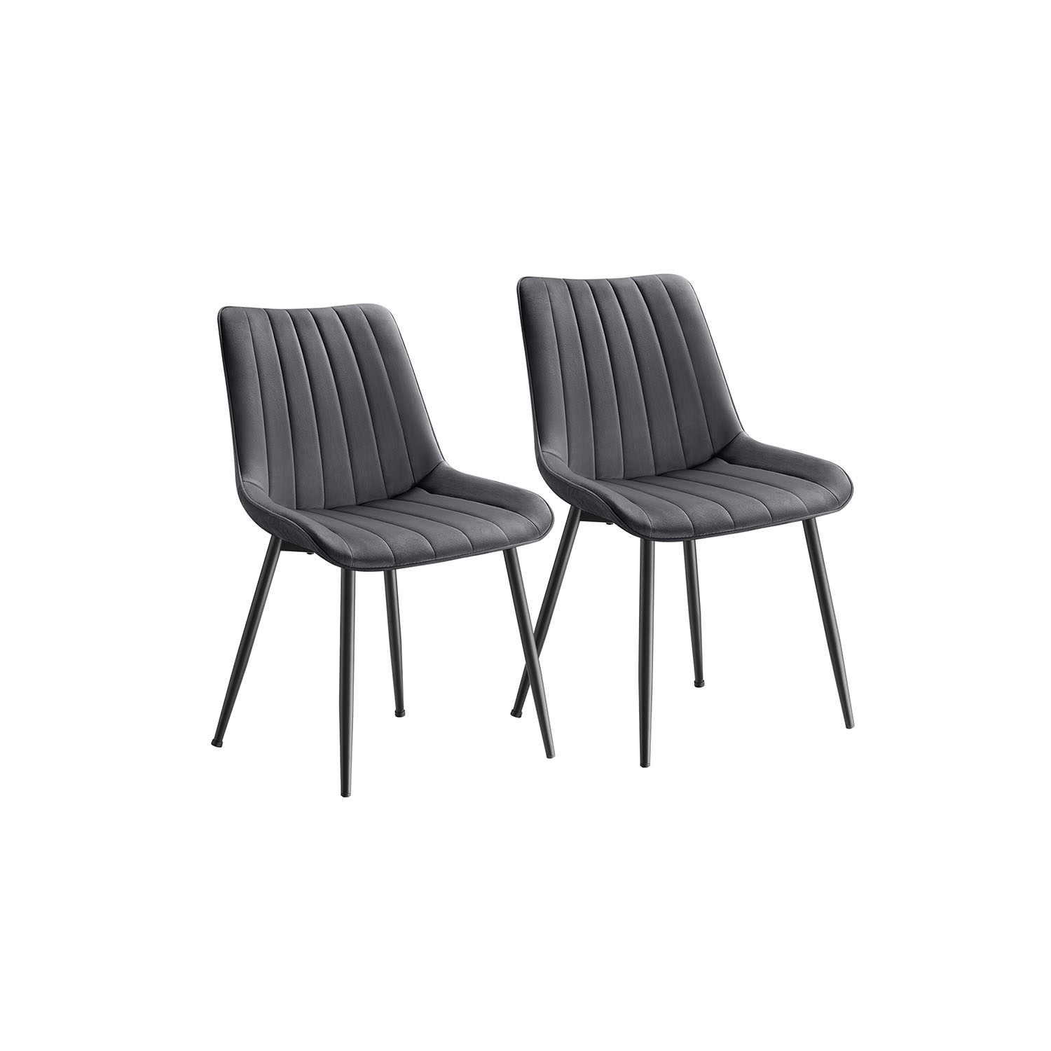 Ruokasalin tuolisarja (2 kpl) teräsjaloilla, harmaa-musta