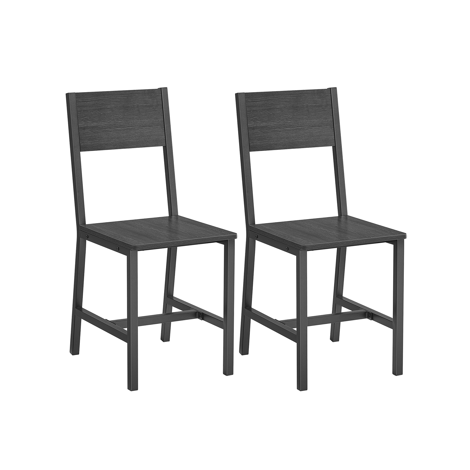 2 ruokapöydän tuolin setti, antrasiitinharmaa ja mustemusta