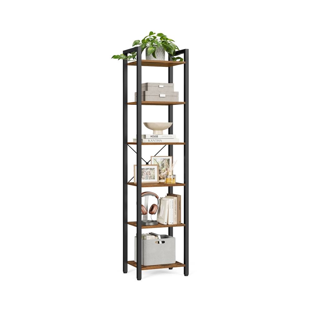 Raamaturiiul 6 avatud tasandiga hoiustamisriiul kontorisse või elutuppa 40 x 30 x 178 6 cm