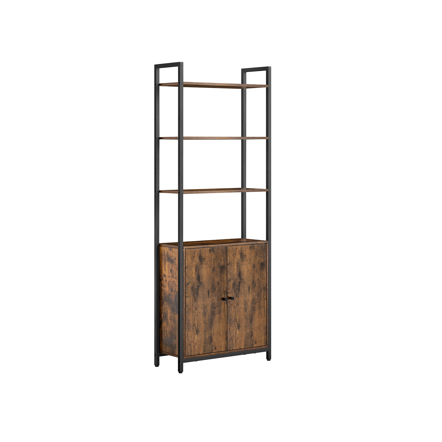 Raamaturiiul 6 tasandiga uste ja reguleeritavate riiulitega eraldiseisev kapp metallraam 24 x 40 x 159 5 cm
