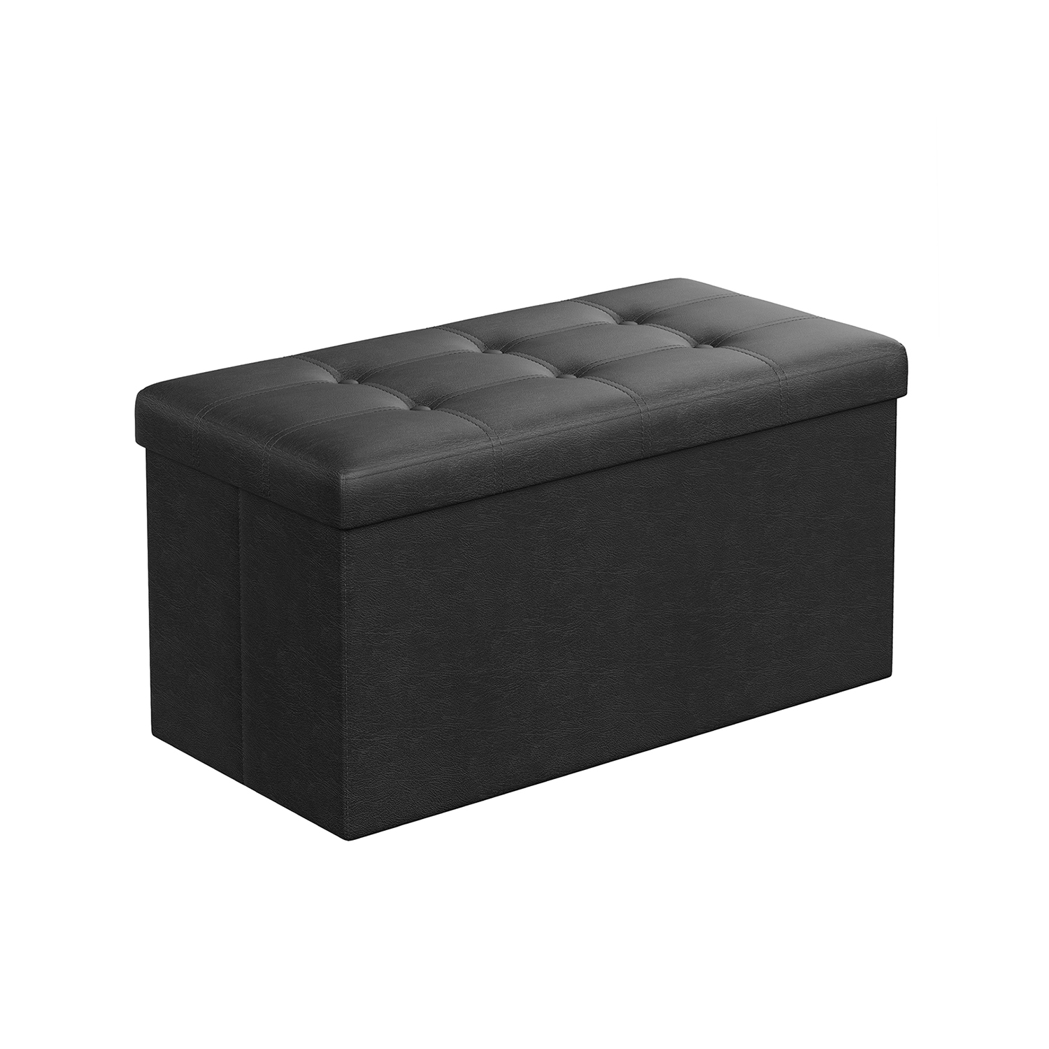 Säilytyspenkki 76 cm keinonahka musta