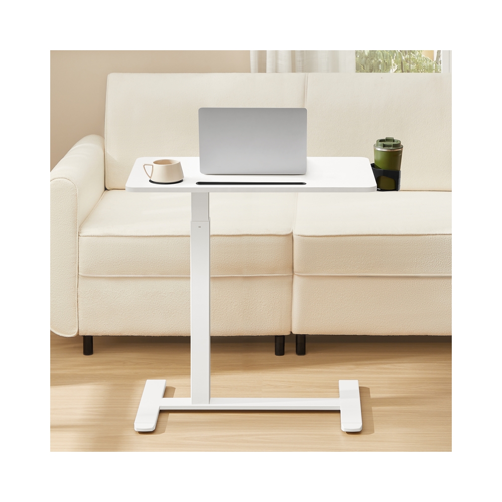Rullikutel abilaud ja mobiilne sülearvutilaud reguleeritav kõrgus 2 topsihoidjat ja telefonipesa 70 x 40 cm