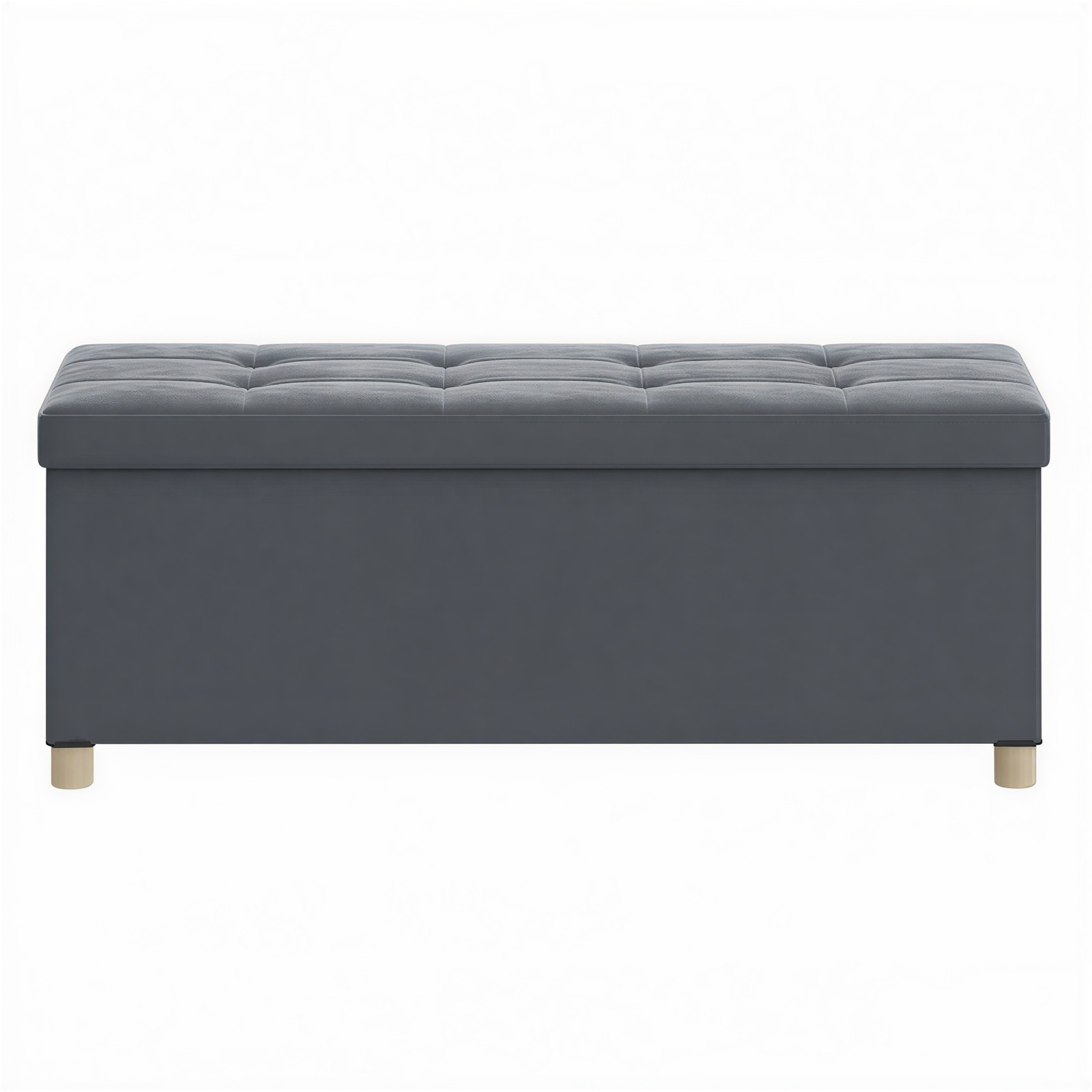 Samettipäällysteinen penkki ja säilytyslaatikko, kokoontaitettava jakkara (112 l), kantavuus jopa 300 kg, 38 x 110 x 40 cm