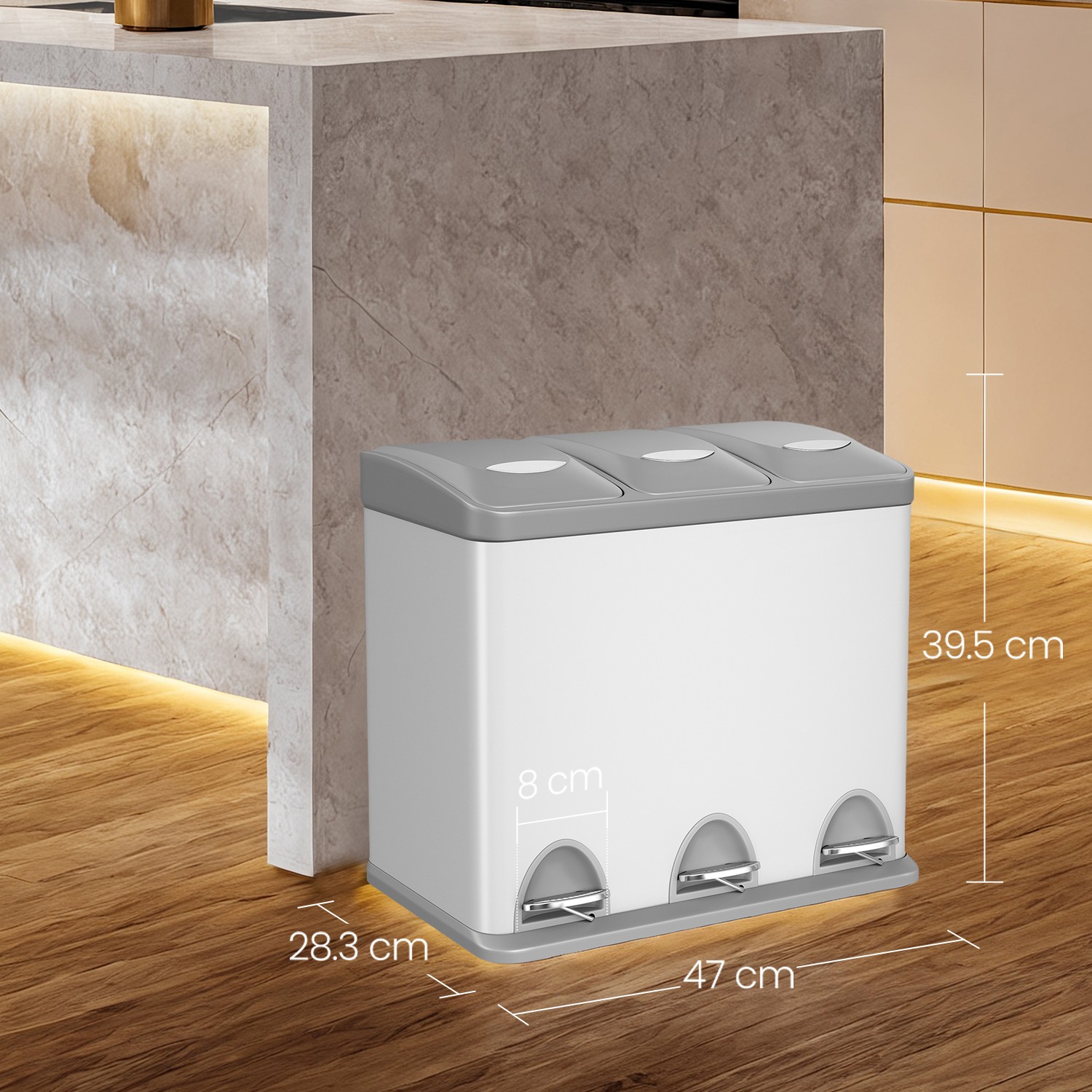 Köögiprügikast 3 x 8 l väike maht