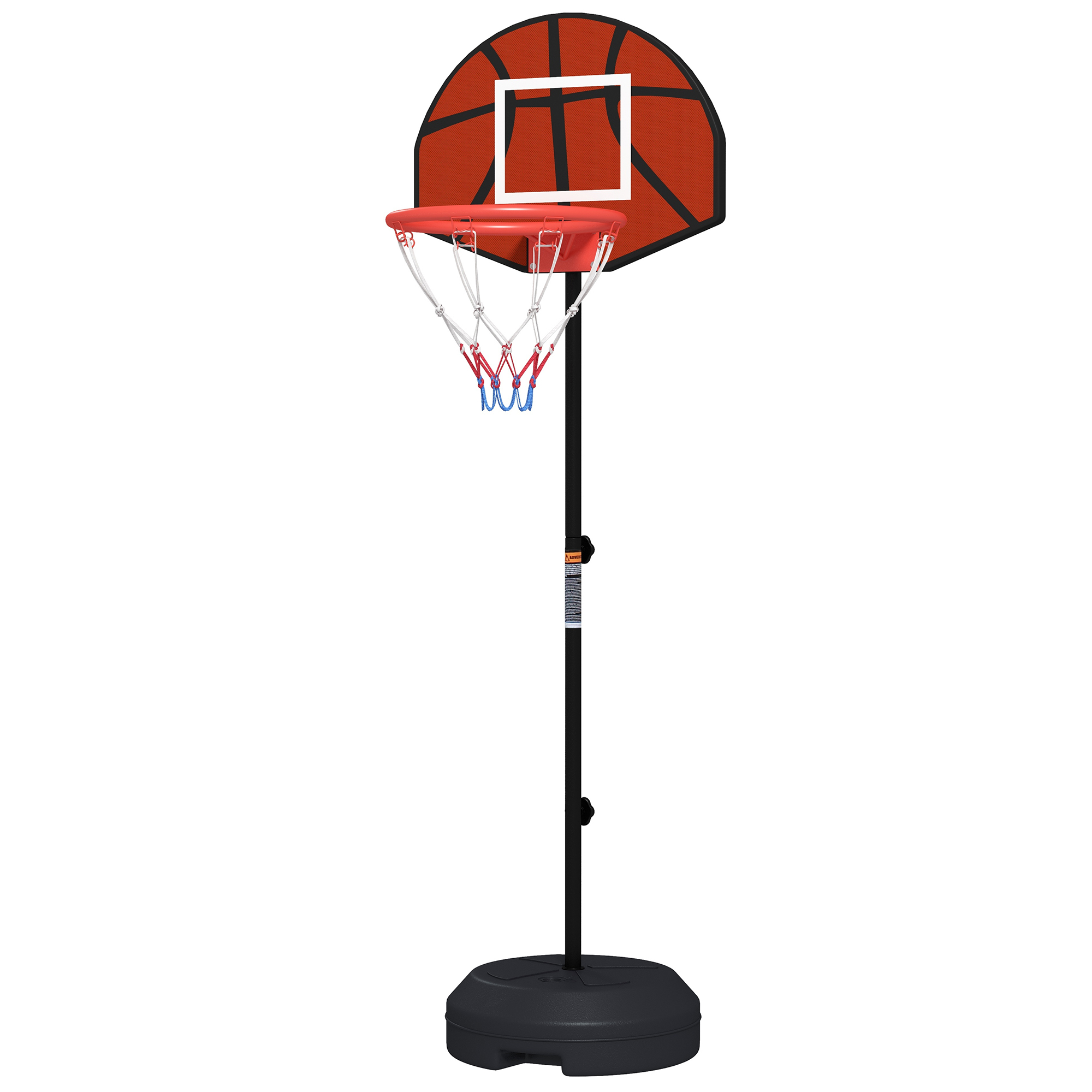 Koripalloteline, korkeussäädettävä, magneettinen tikkataulu, 98-148 cm, musta
