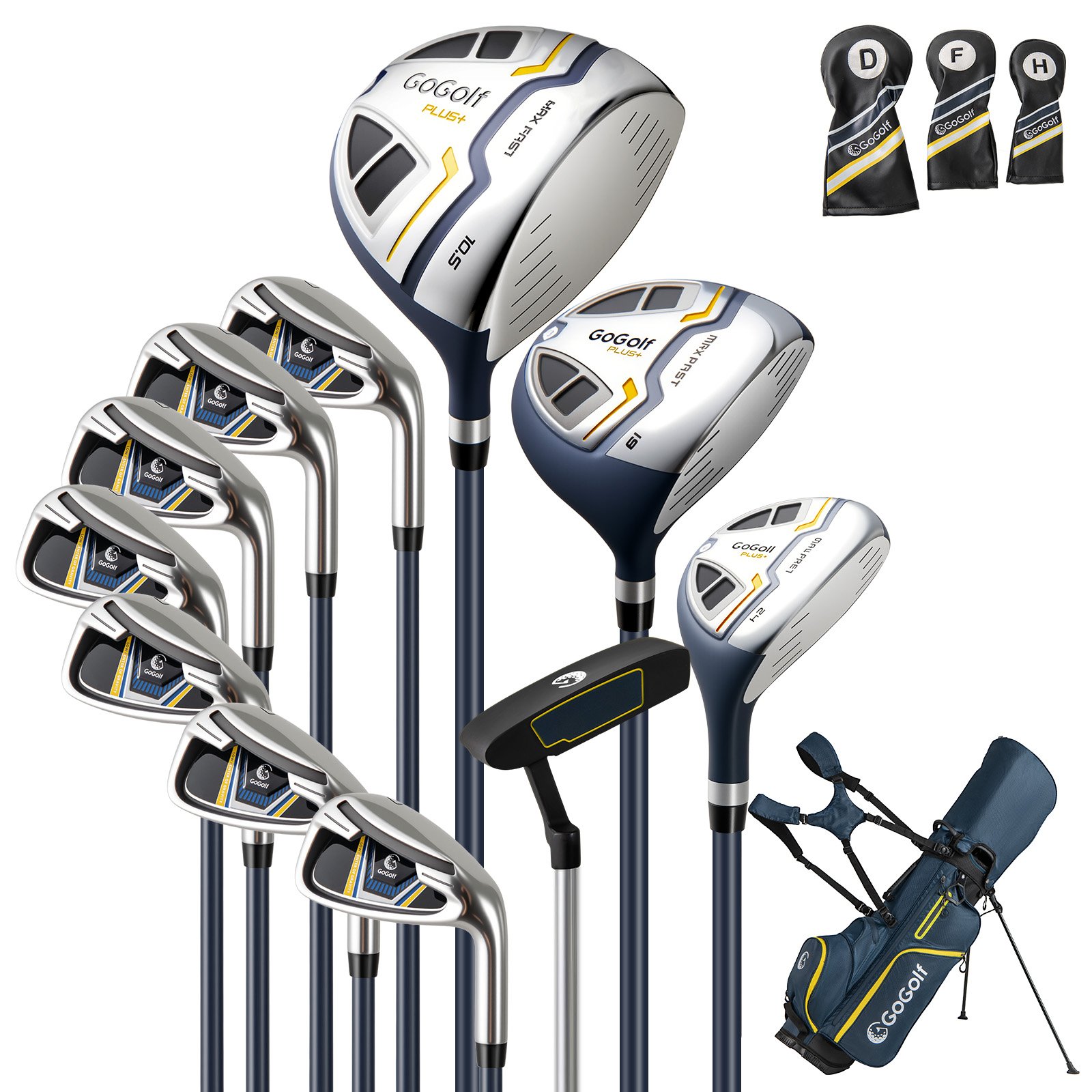 Miesten golfmaila- ja bägisetti, oikeakätisille - keltainen
